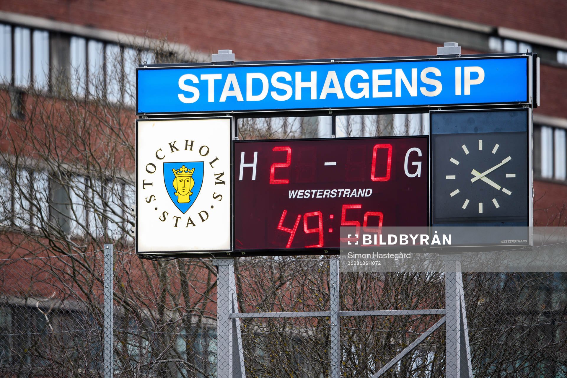 Resultattavlan på Stadshagens IP