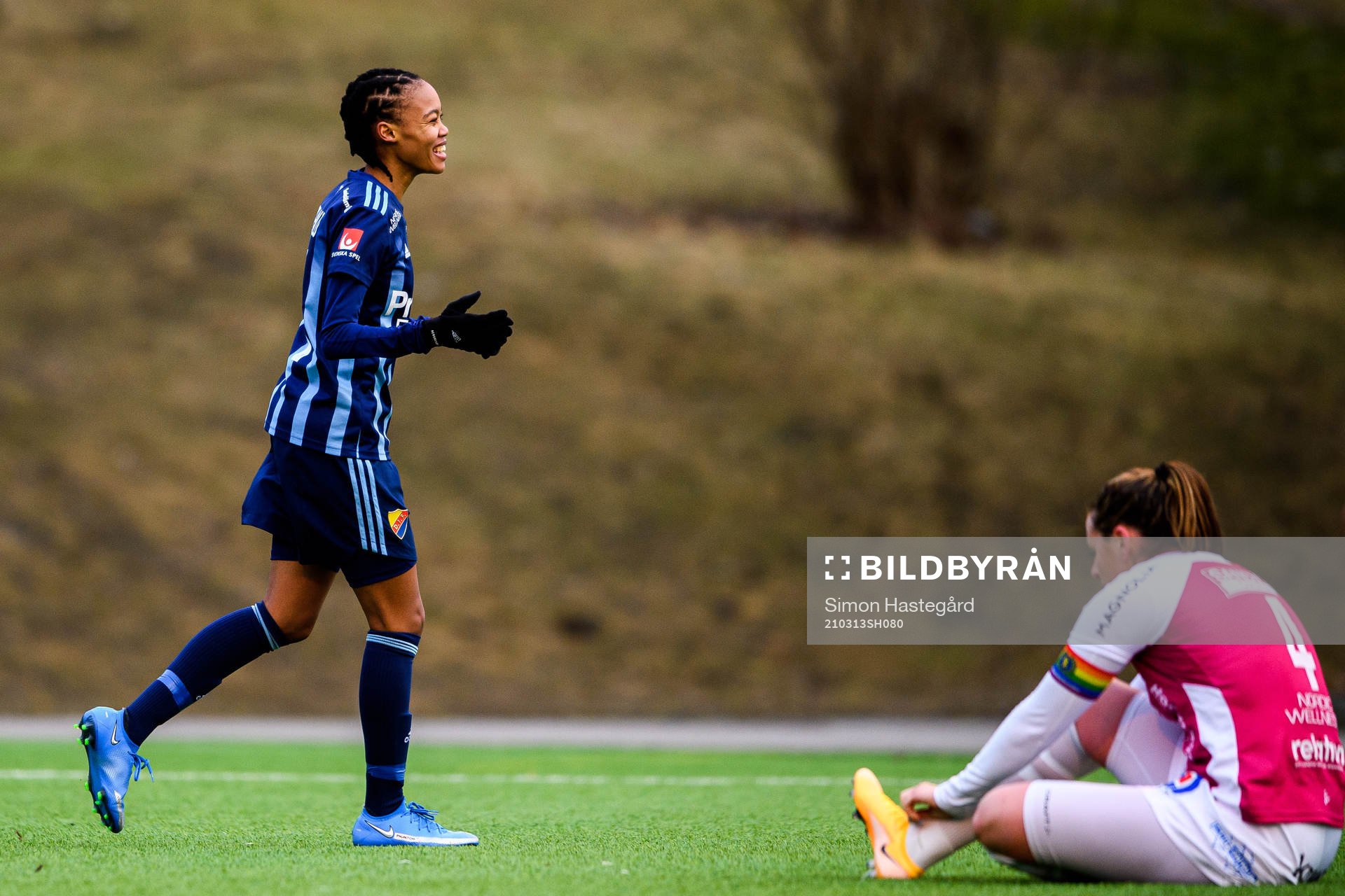 Djurgårdens Linda Motlhalo jublar