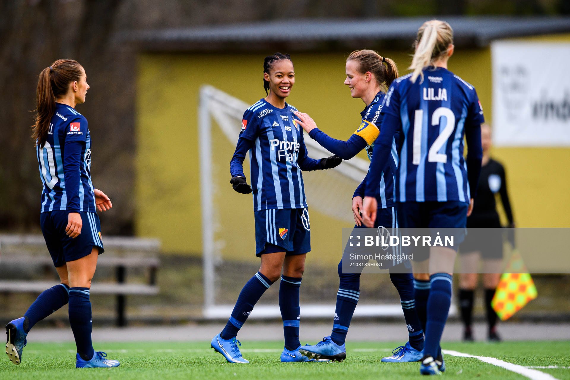 Djurgårdens Linda Motlhalo jublar