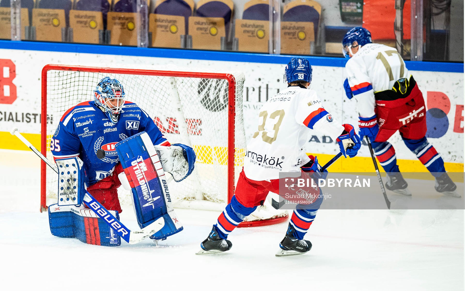 Oskarshamns målvakt Joe Cannata och Filiph Engsund