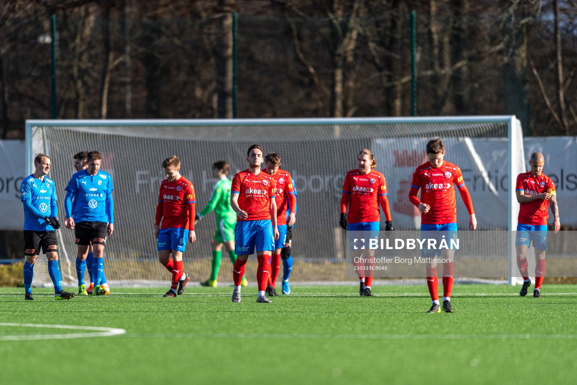 Helsingborgs och Halmstads spelare deppar