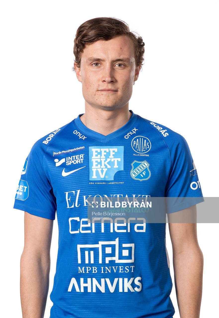 Norrbys Alexander Salo poserar för ett porträtt den 18 mars 2021 i Borås.