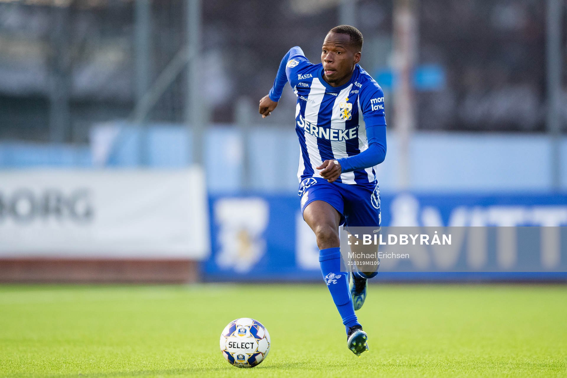 IFK Göteborgs Alhassan Yusuf Abdullahi under fotbollsmatchen i träningsmatchen mellan IFK Göteborg och Landskrona den 19 mars 2021 i Göteborg.