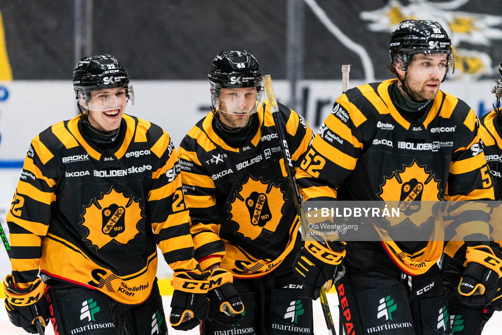 Skellefteås Jonathan Johnson, Oscar Möller och Arvid