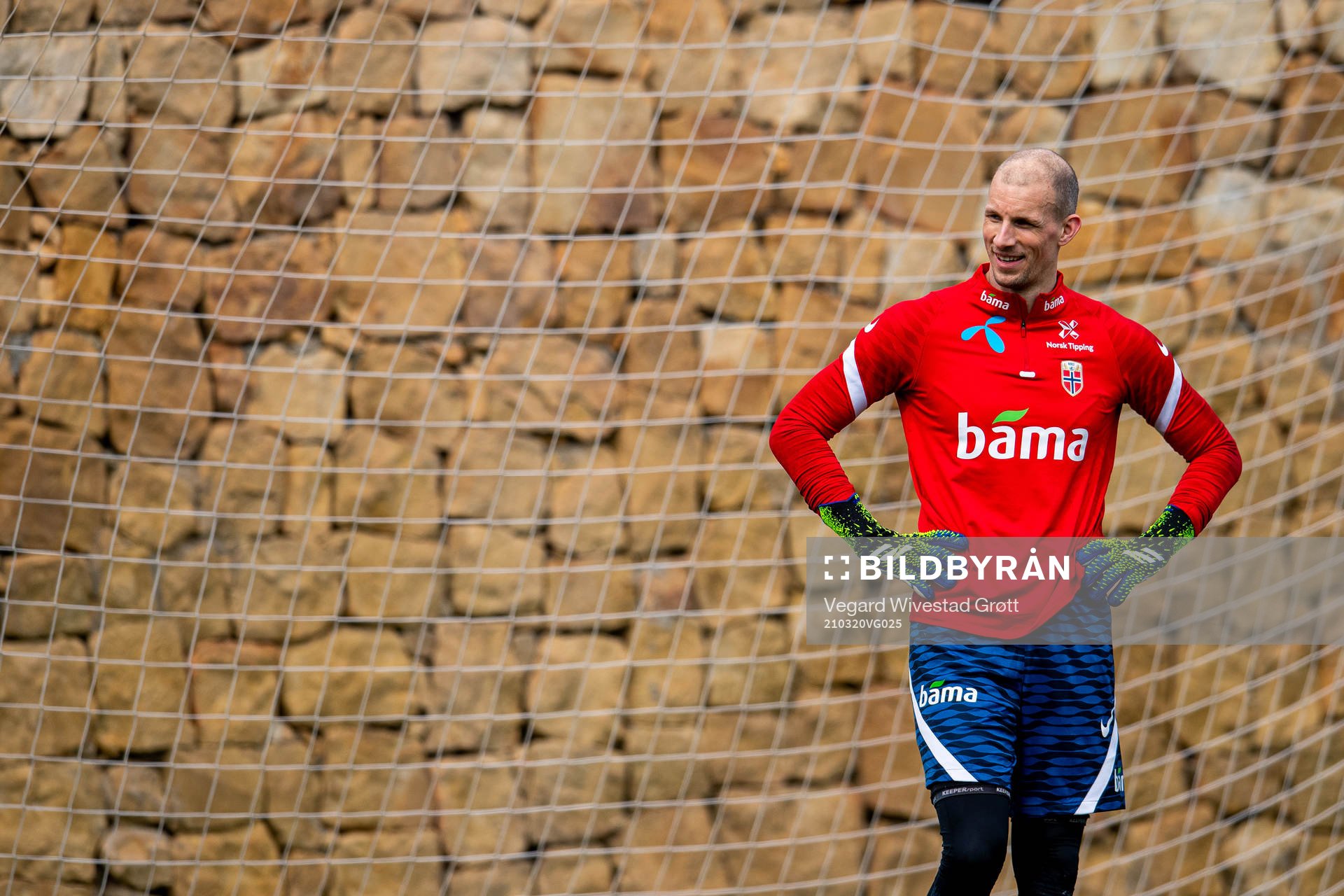Goalkeeper André Hansen of the Norwegian national football