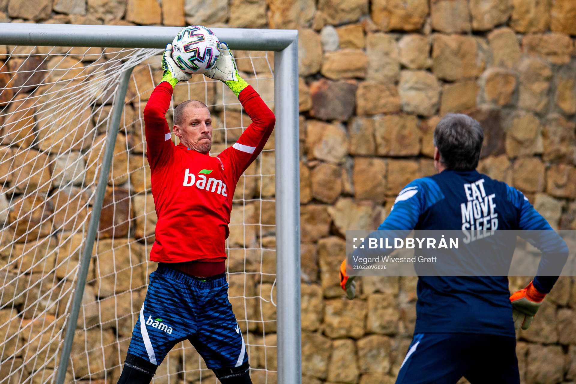 Goalkeeper André Hansen of the Norwegian national football