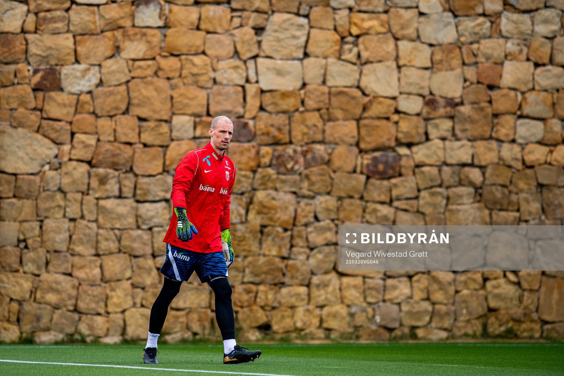 Goalkeeper André Hansen of the Norwegian national football
