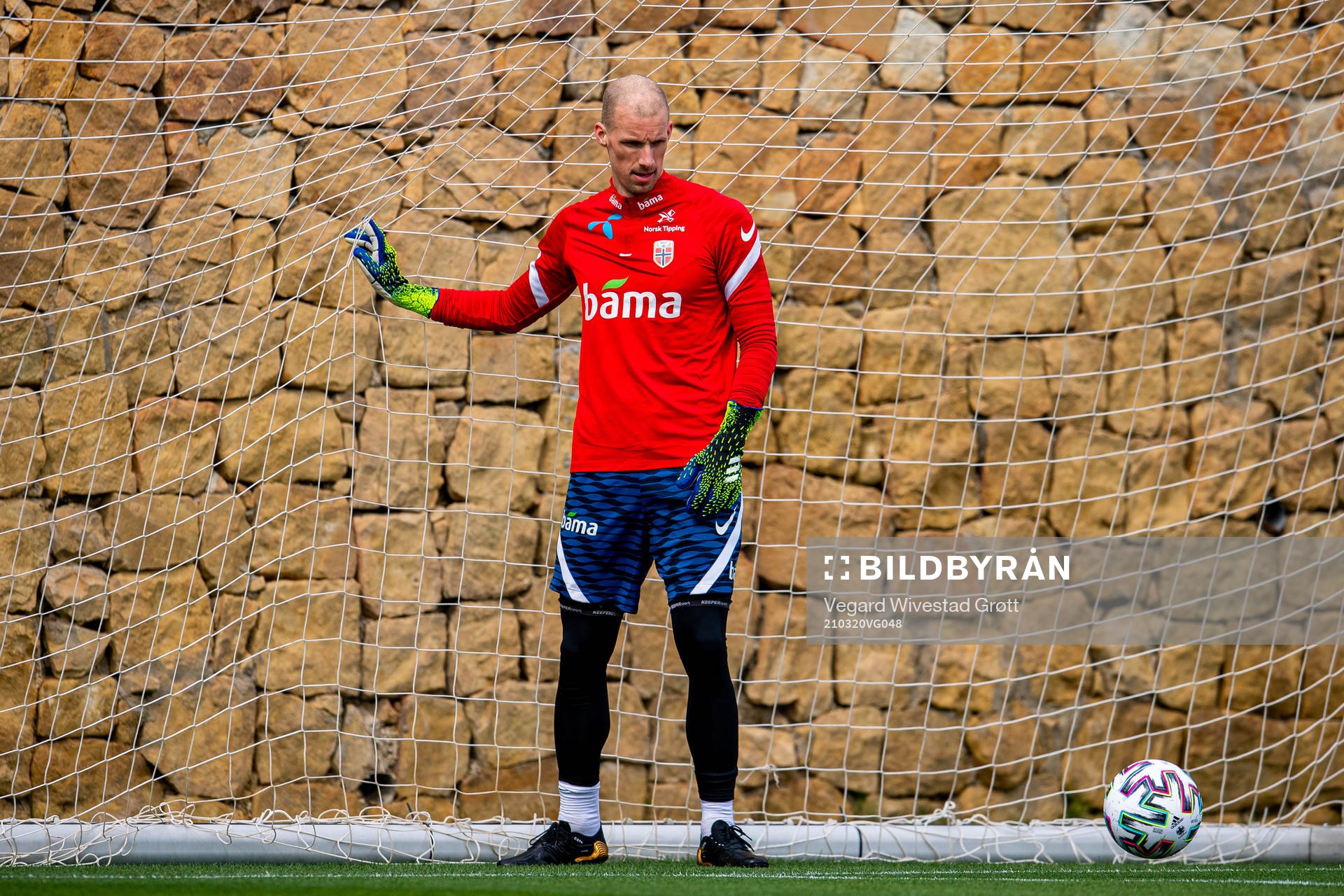Goalkeeper André Hansen of the Norwegian national football