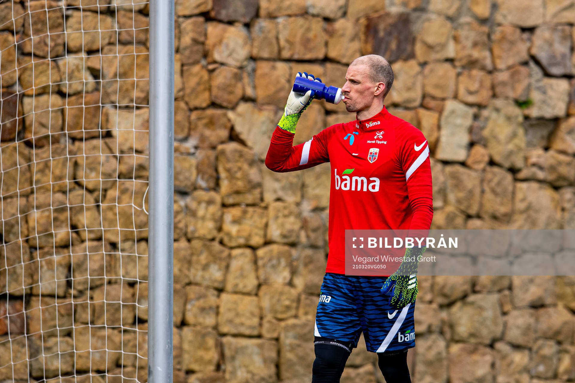 Goalkeeper André Hansen of the Norwegian national football