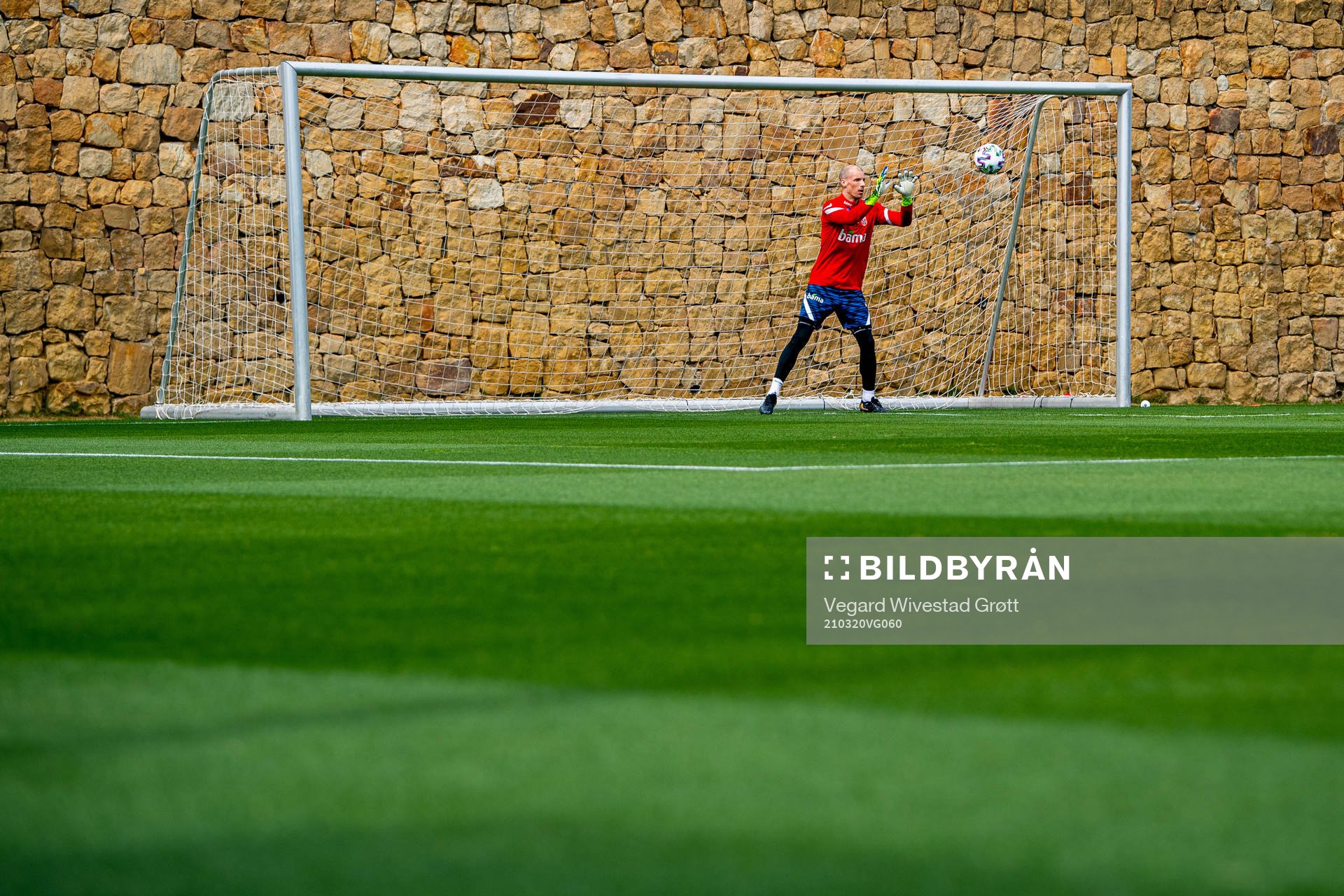 Goalkeeper André Hansen of the Norwegian national football
