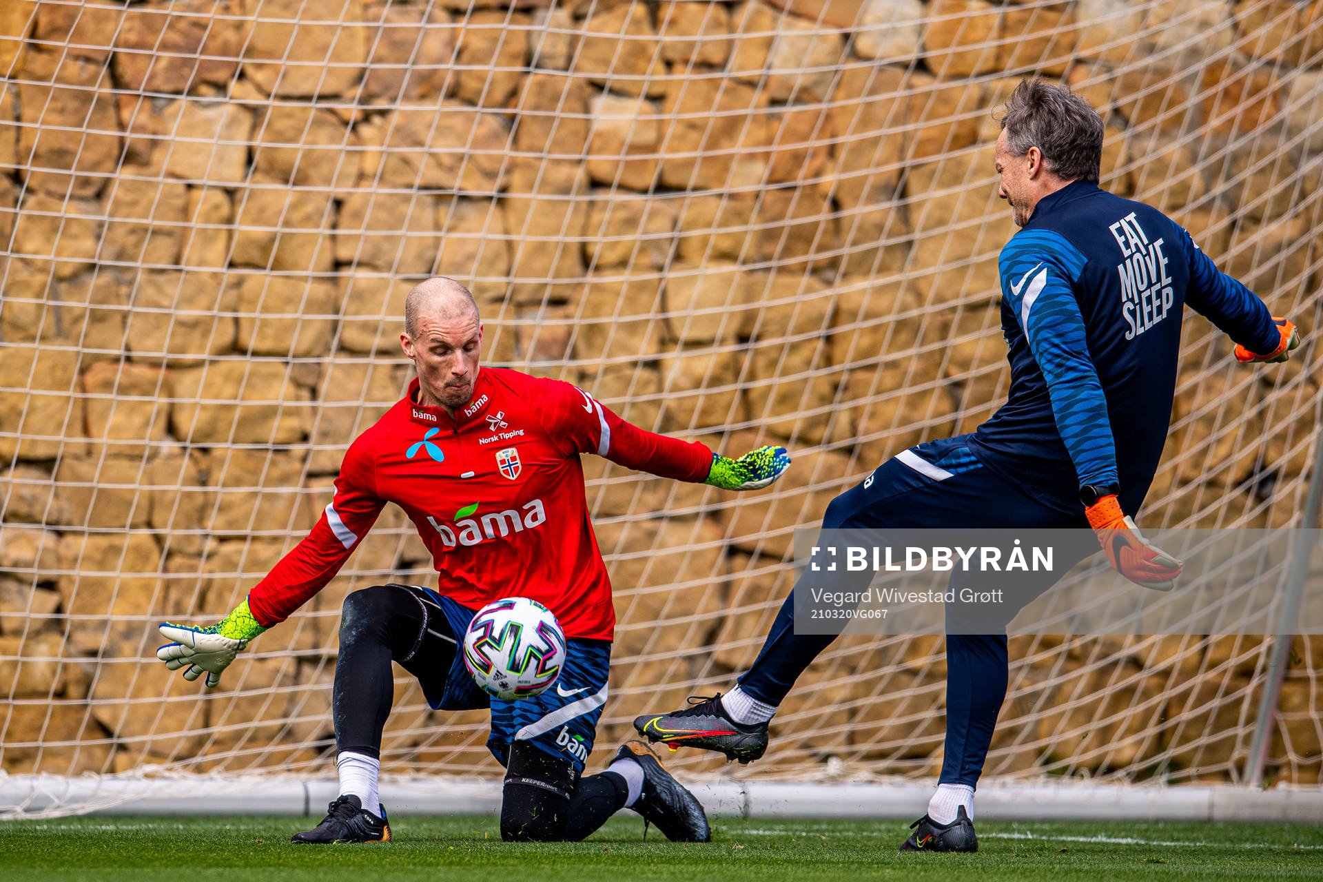 Goalkeeper André Hansen of the Norwegian national football