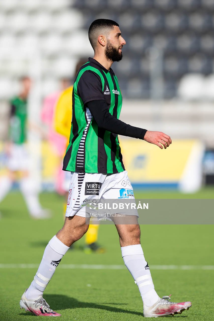GAIS Aiham Ousou under träningsmatchen i fotboll mellan GAIS och Jönköpings Södra den 21 mars 2021 i Göteborg. 