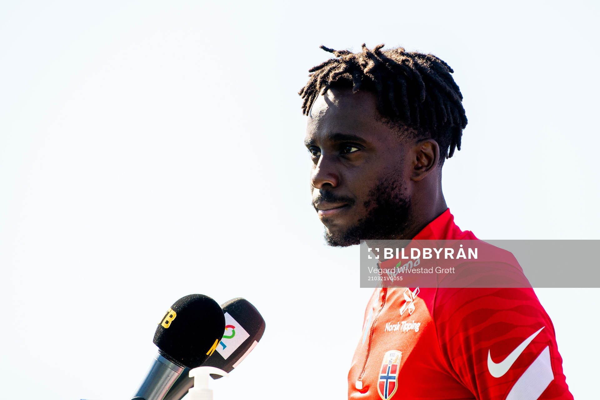 Tokmac Nguen of the Norwegian national football team talks