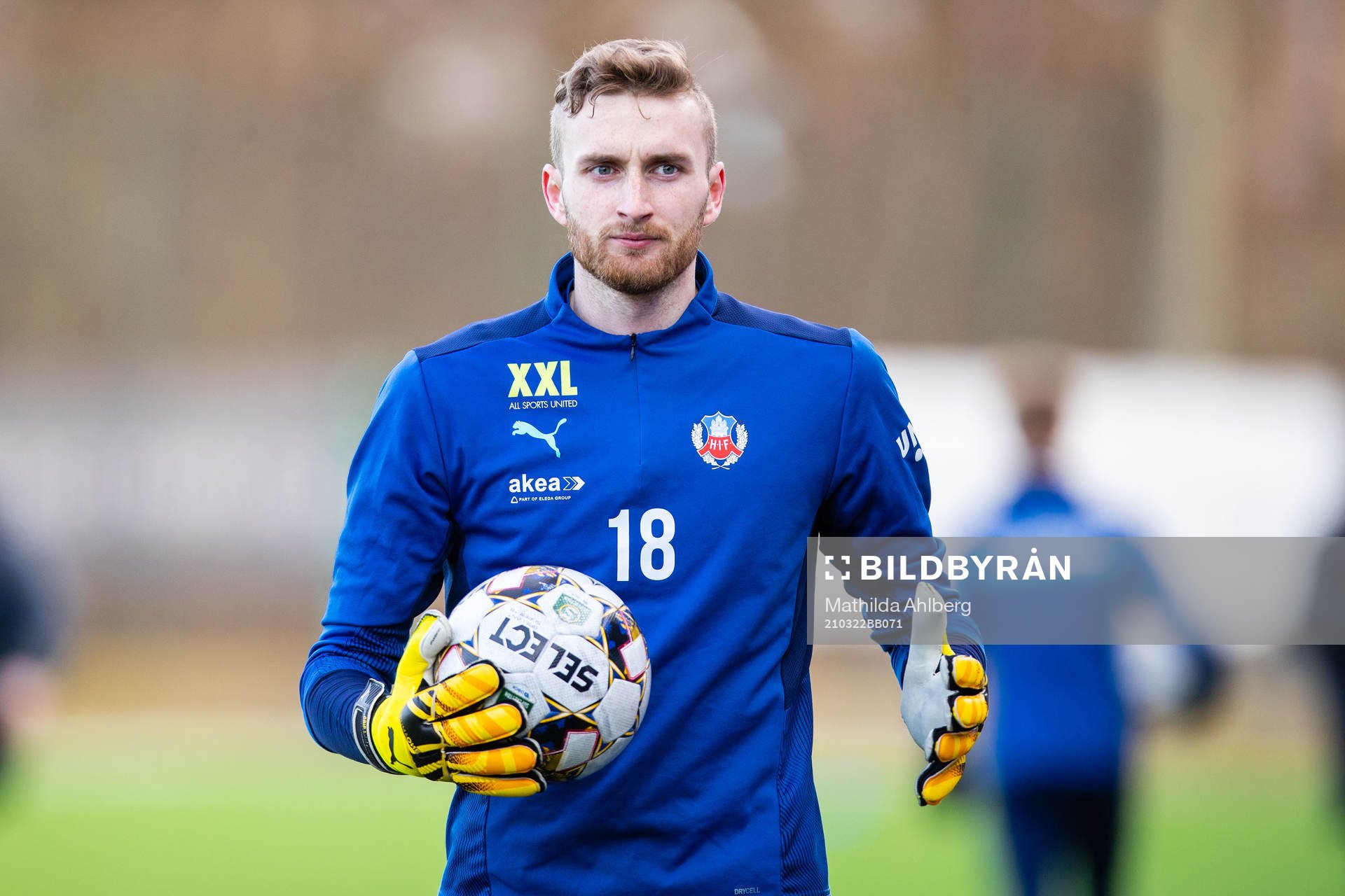 Alexander Nilsson under en träning med Helsingborg den 22 mars 2021 i Helsingborg. 