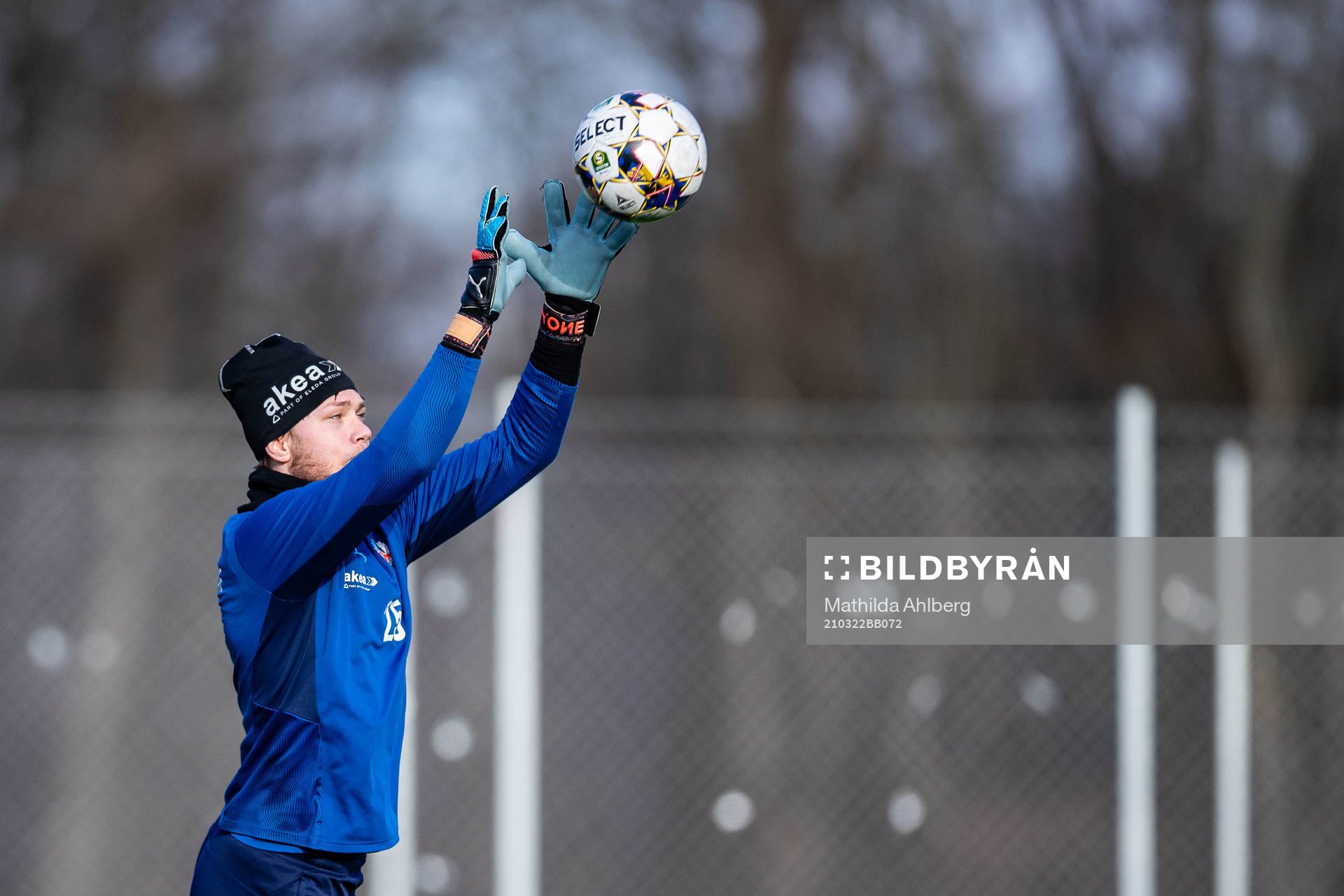 Kalle Joelsson under en träning med Helsingborg den 22 mars 2021 i Helsingborg. 