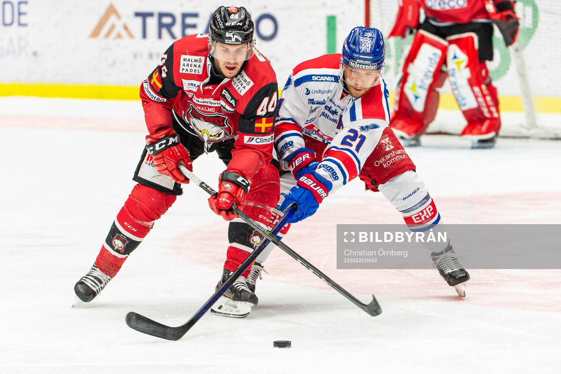 Malmö Redhawks Jesper Jensen Aabo och Oskarshamns Brian