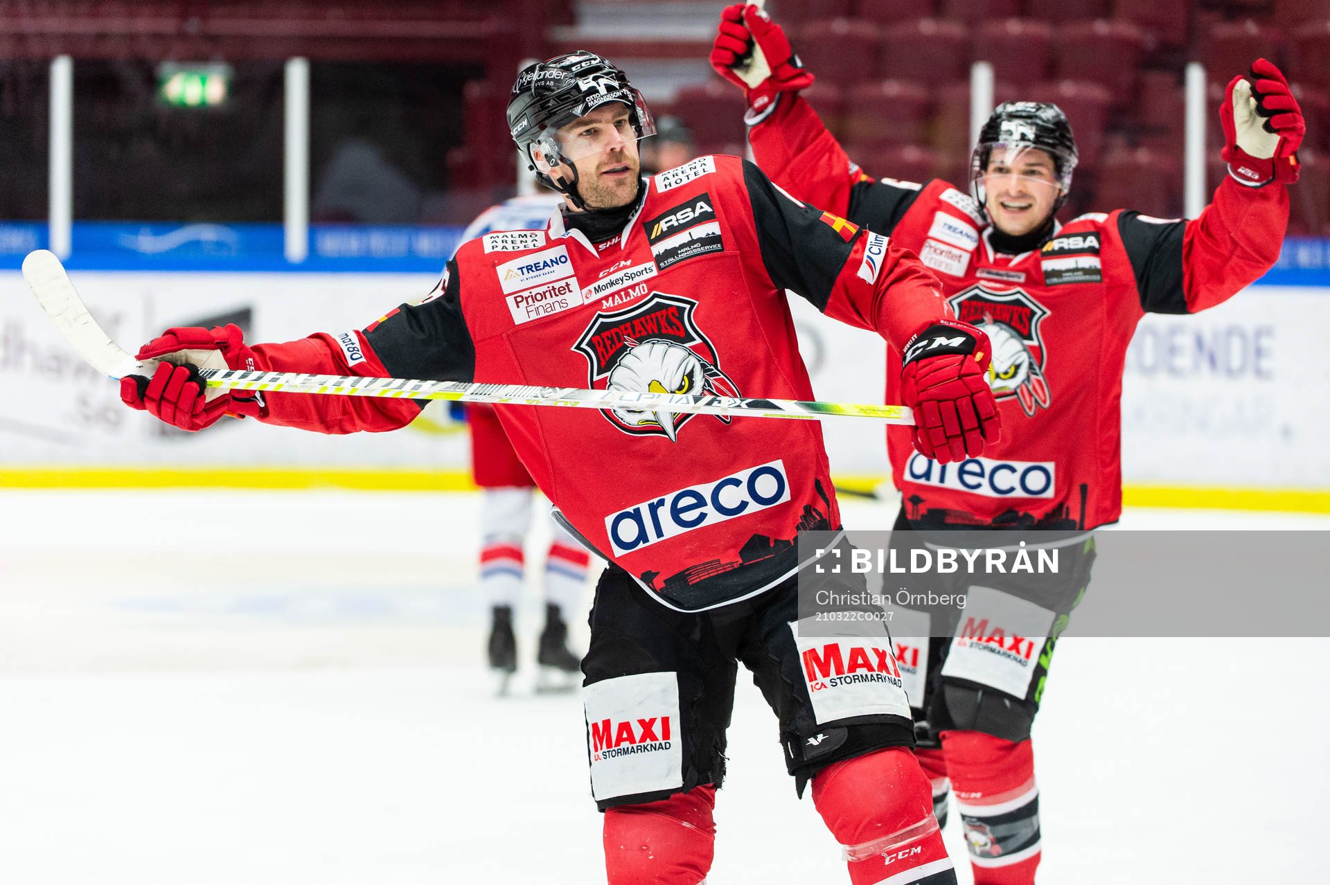 Malmö Redhawks Patrik Hersley jublar