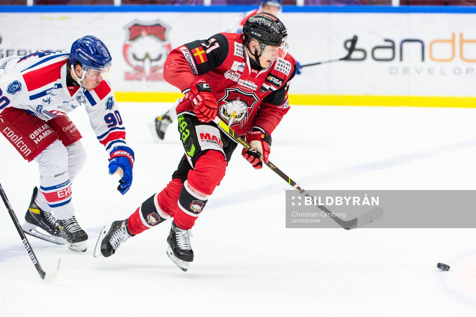 Malmö Redhawks Jan-Mikael Järvinen och Oskarshamns Lance