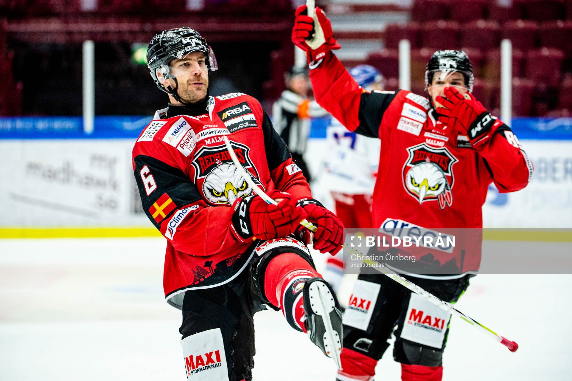 Malmö Redhawks Patrik Hersley jublar