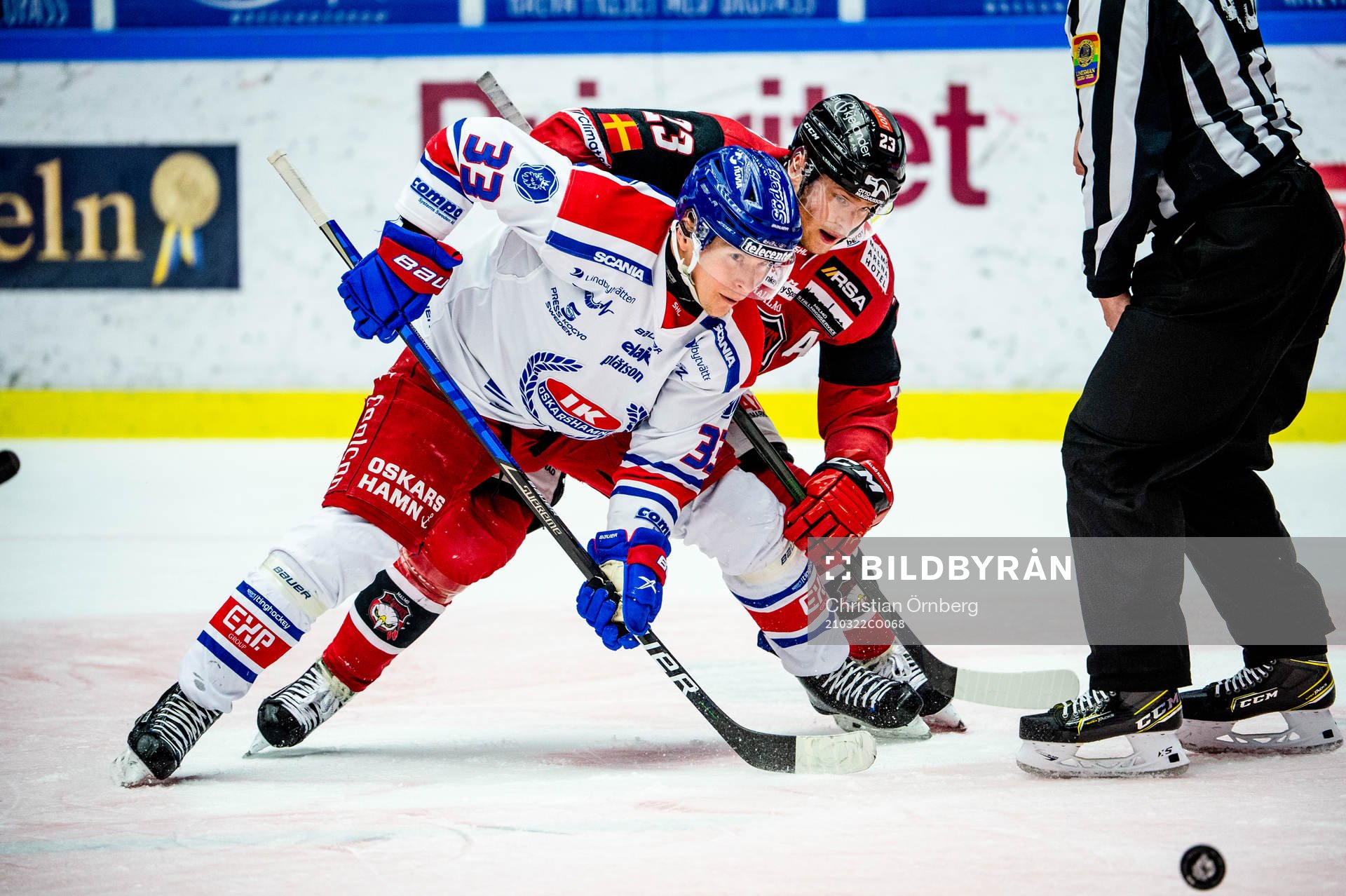 Oskarshamns Filiph Engsund mot Malmö Redhawks Christoffer