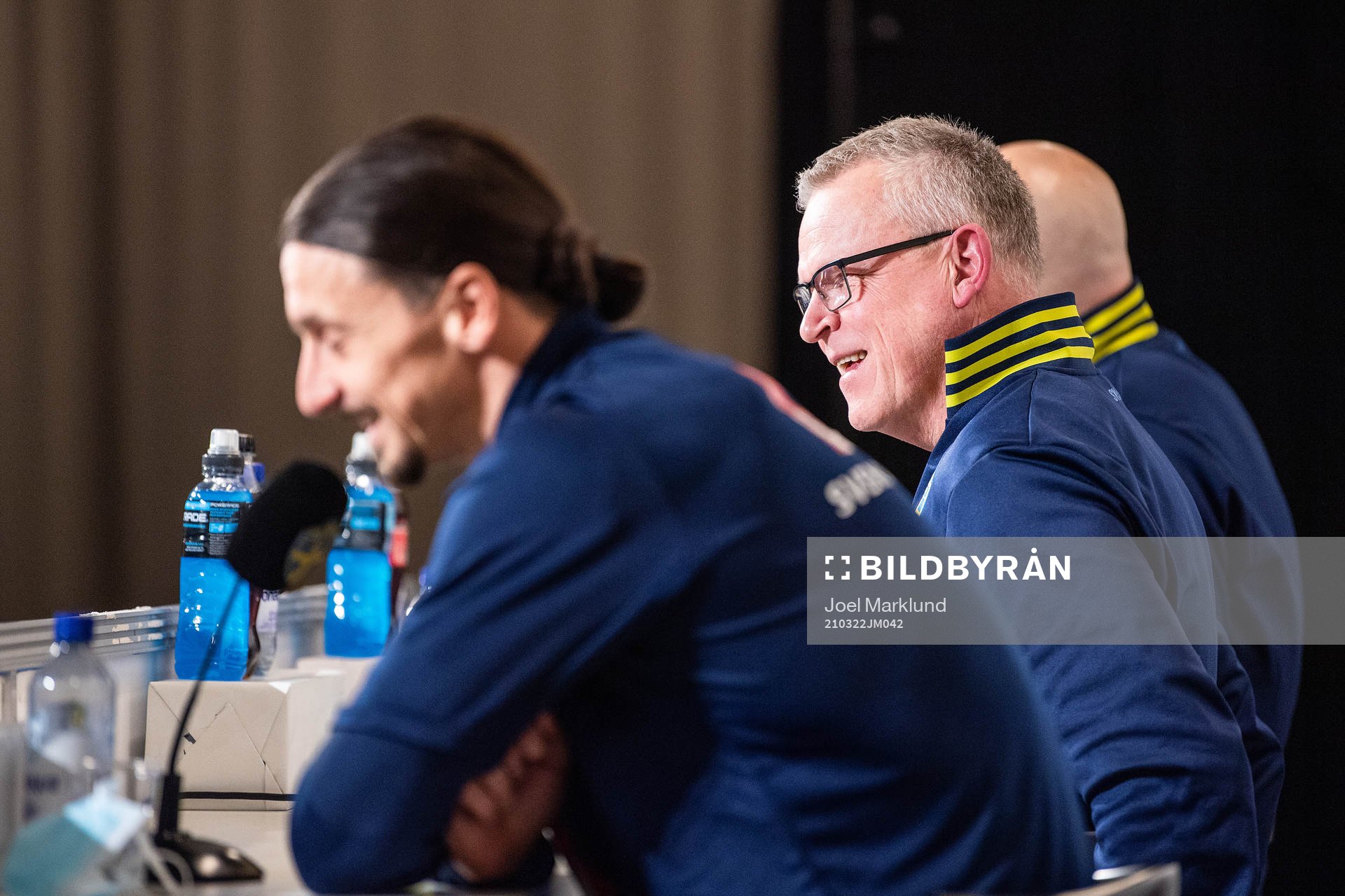 Janne Andersson, head coach, and Zlatan Ibrahimovic of the