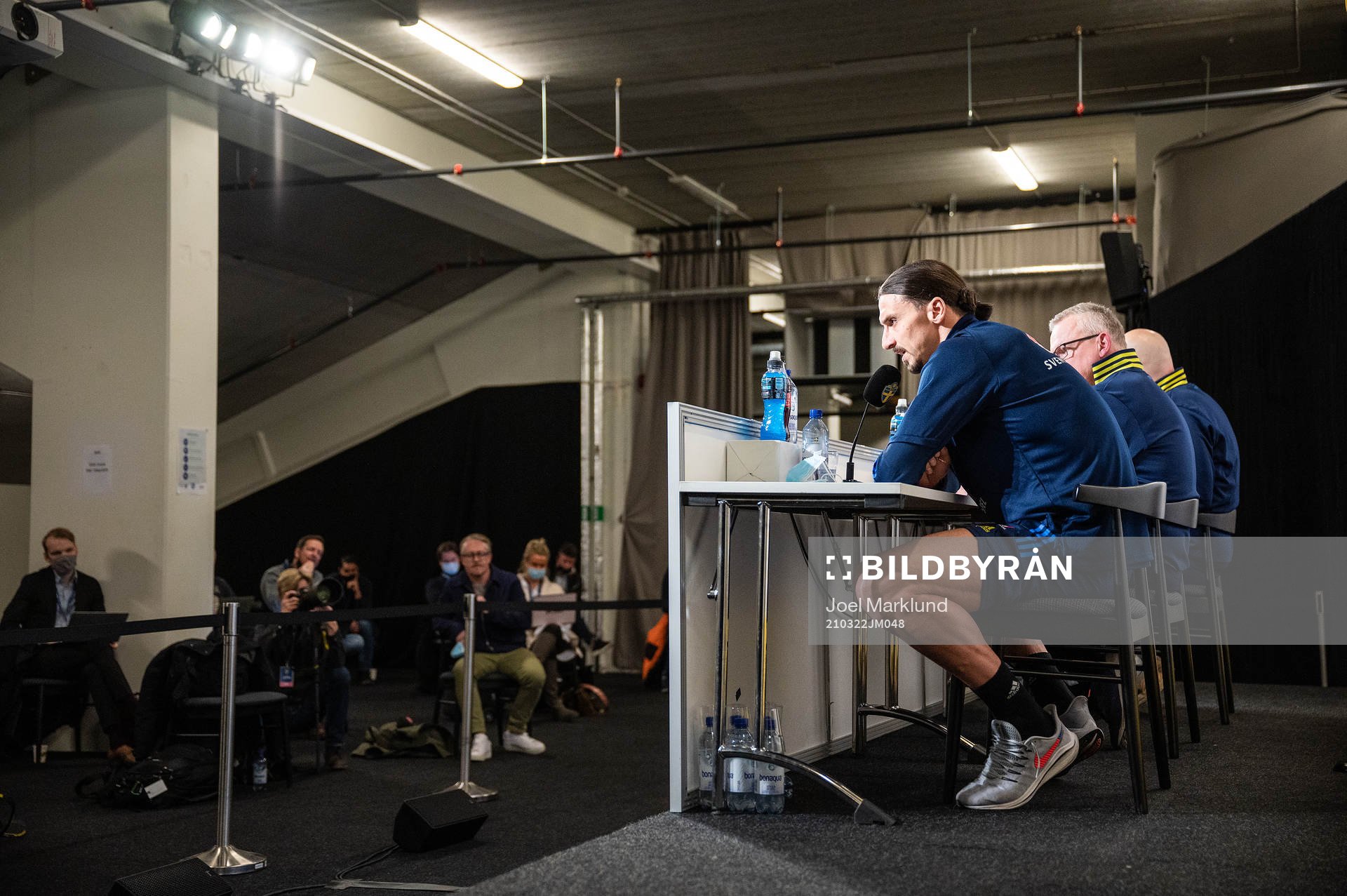 Janne Andersson, head coach, and Zlatan Ibrahimovic of the