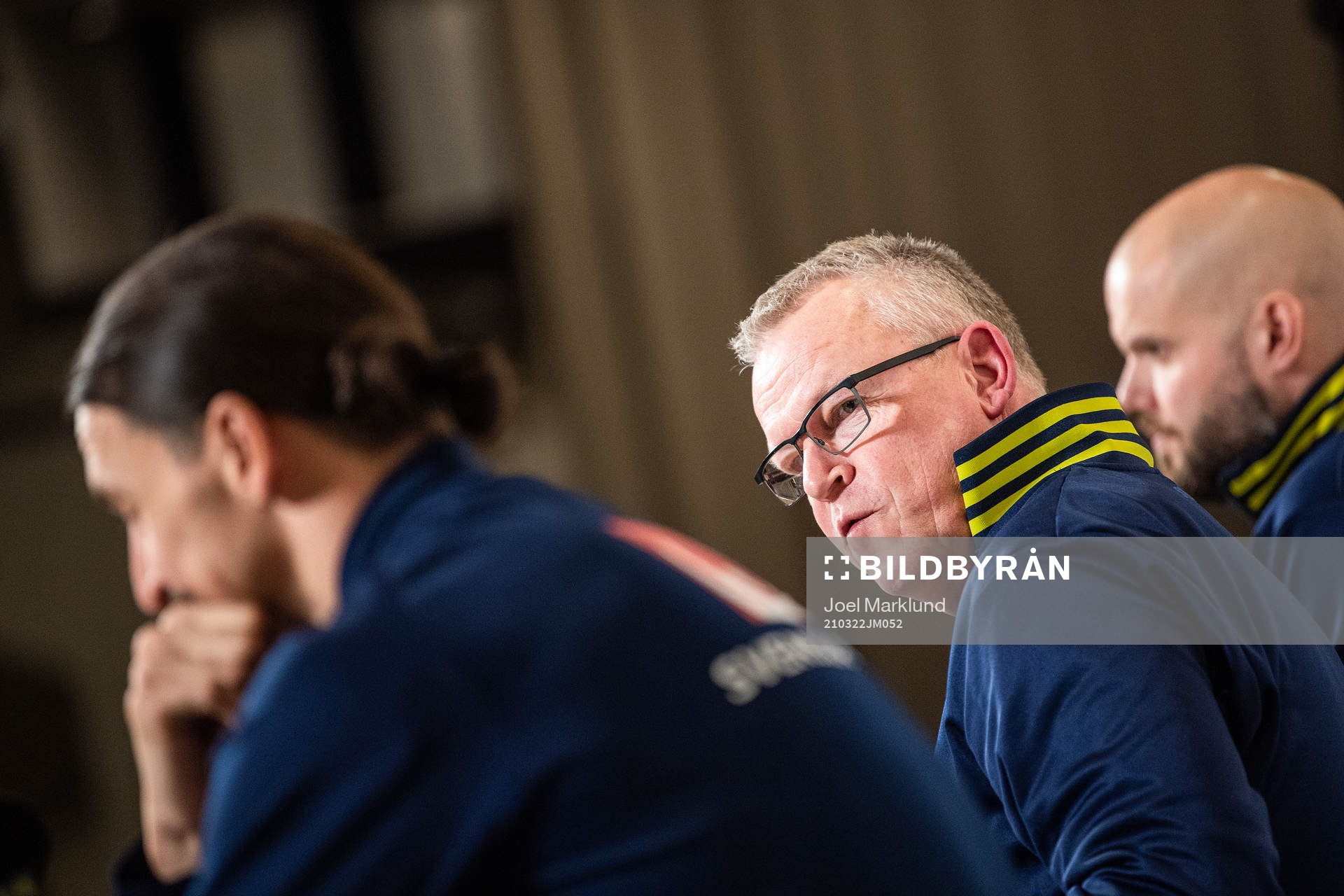 Janne Andersson, head coach, and Zlatan Ibrahimovic of the