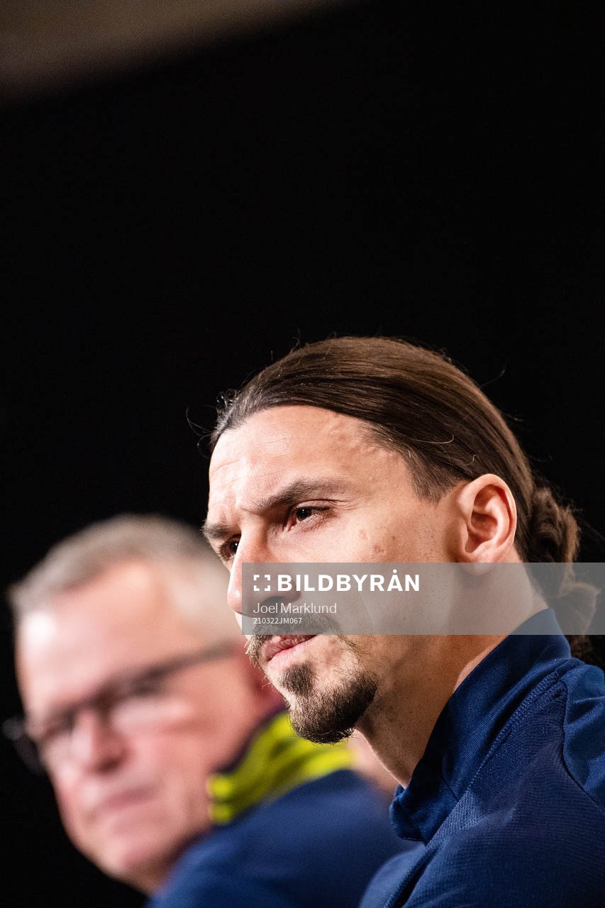 Janne Andersson, head coach, and Zlatan Ibrahimovic of the