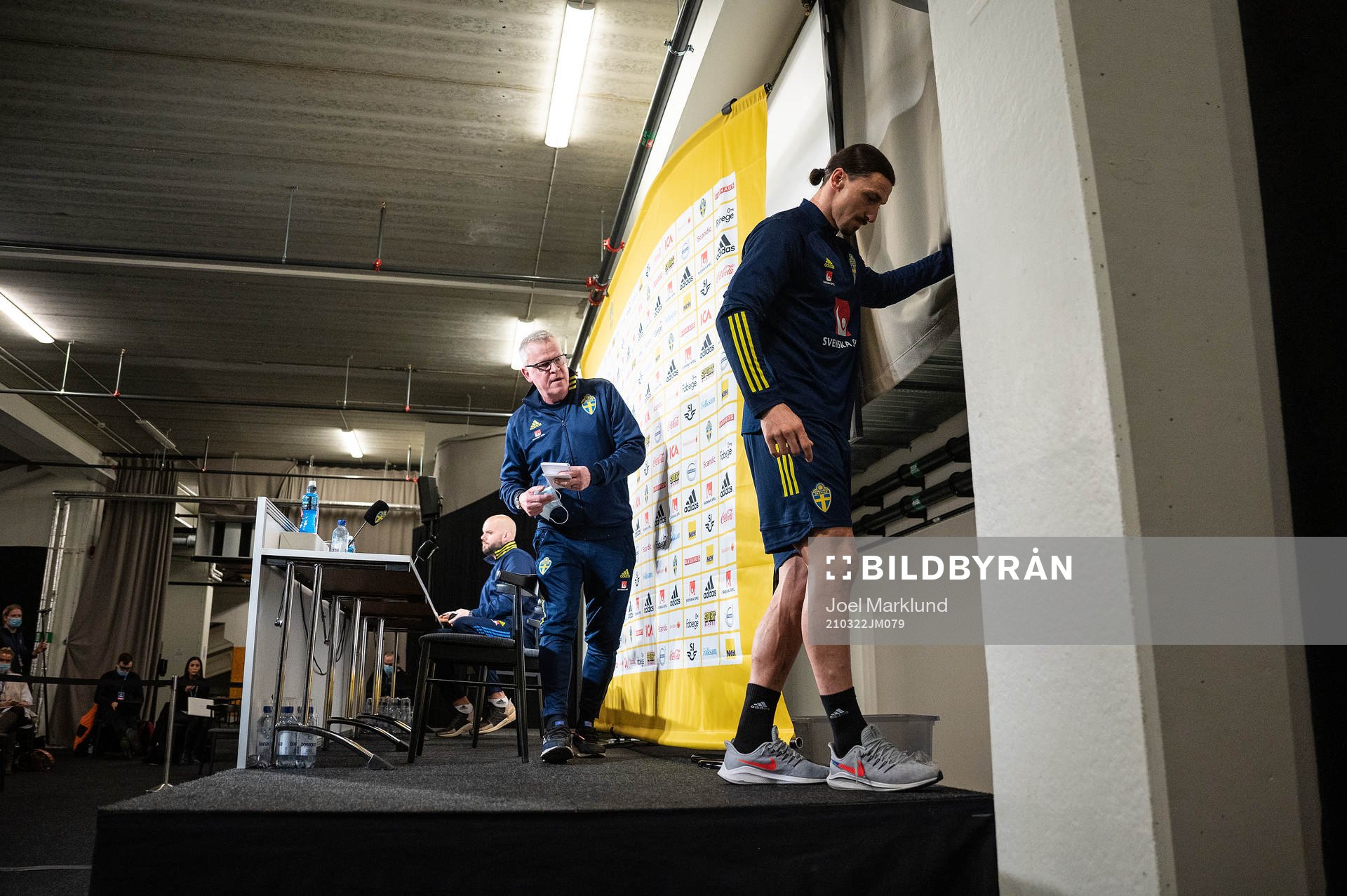 Janne Andersson, head coach, and Zlatan Ibrahimovic of the