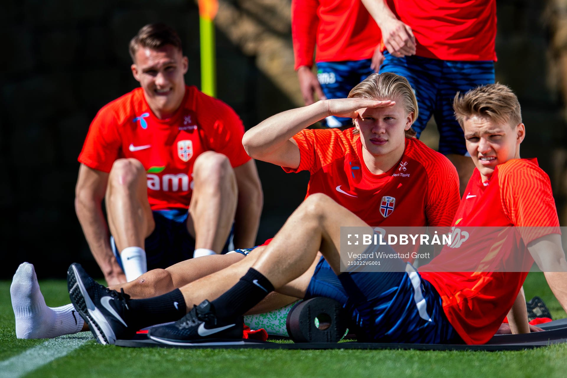 Erling Braut Haaland and Martin Ødegaard of the Norwegian