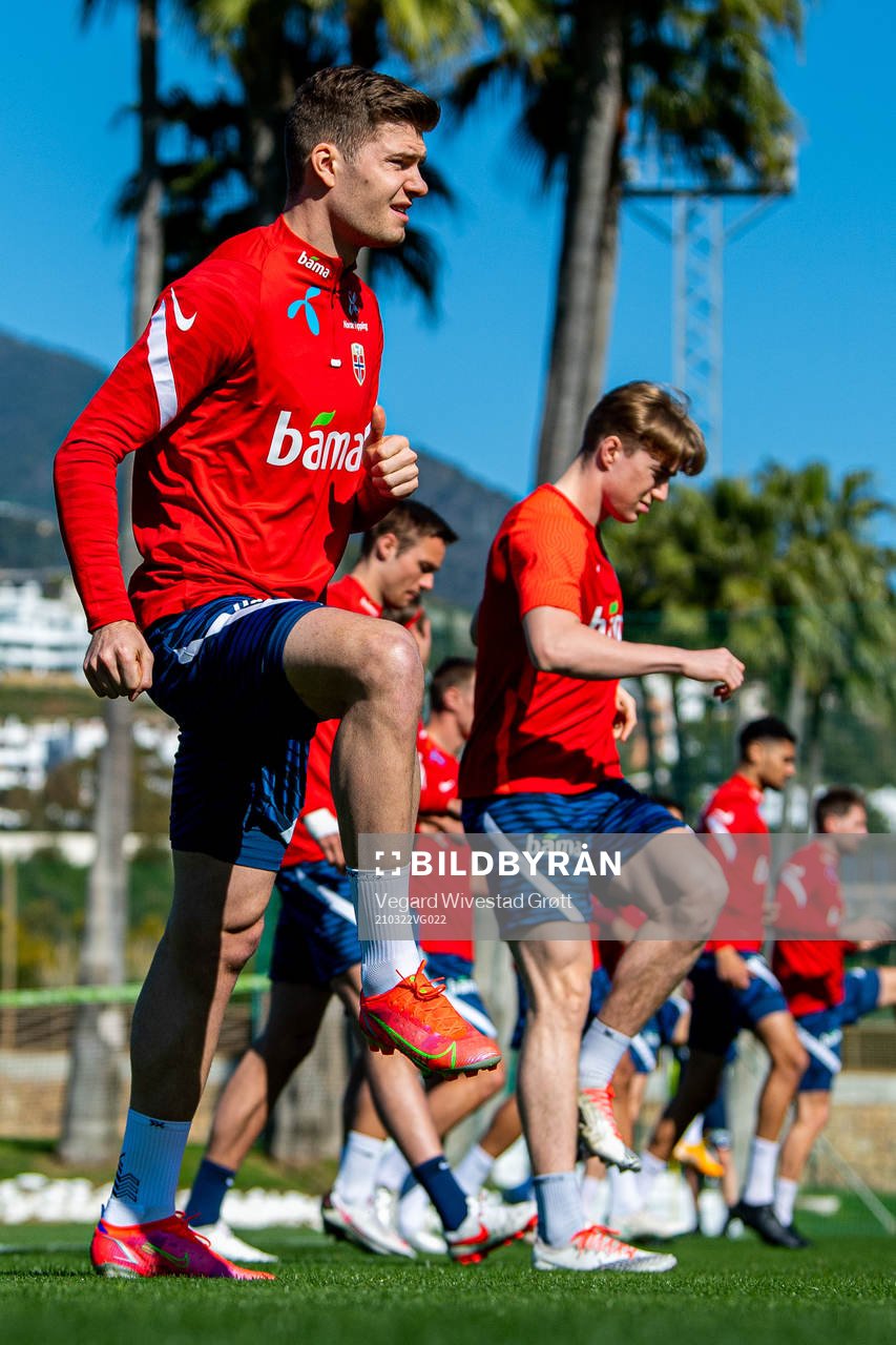 Alexander Sørloth of the Norwegian national football team
