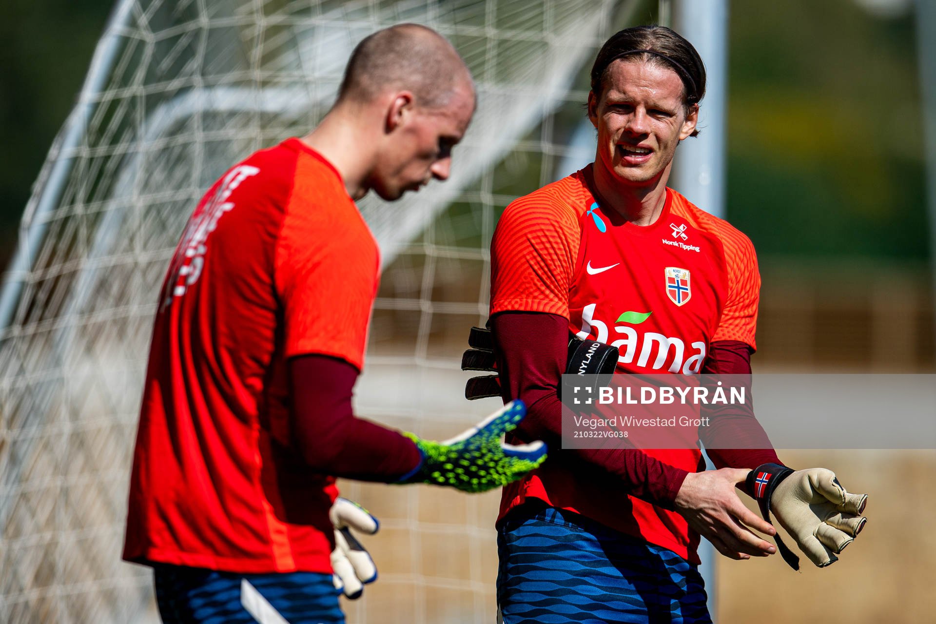 Goalkeeper Ørjan Håskjold Nyland of the Norwegian