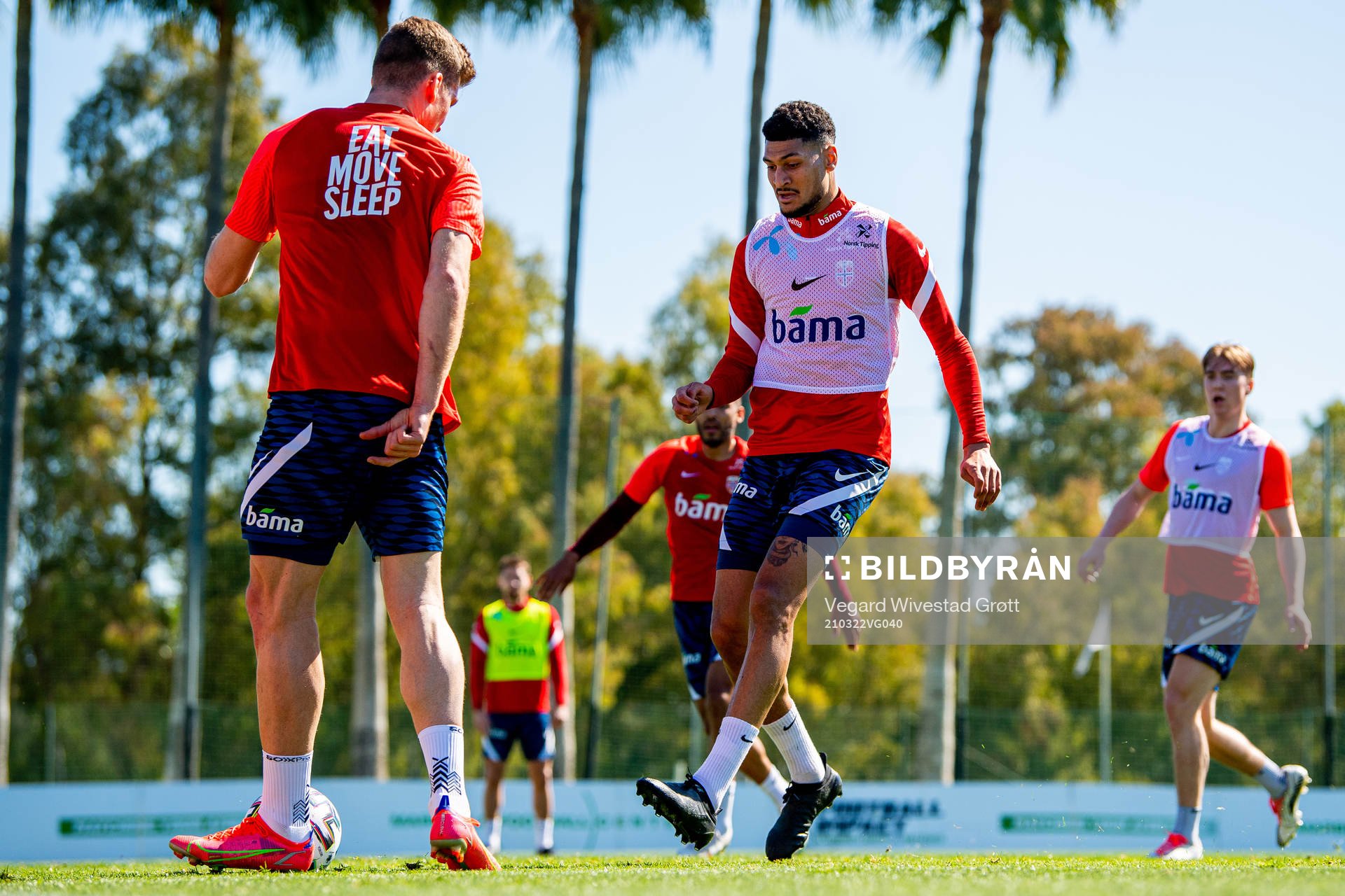 Alexander Sørloth and Bjørn Maars Johnsen of the