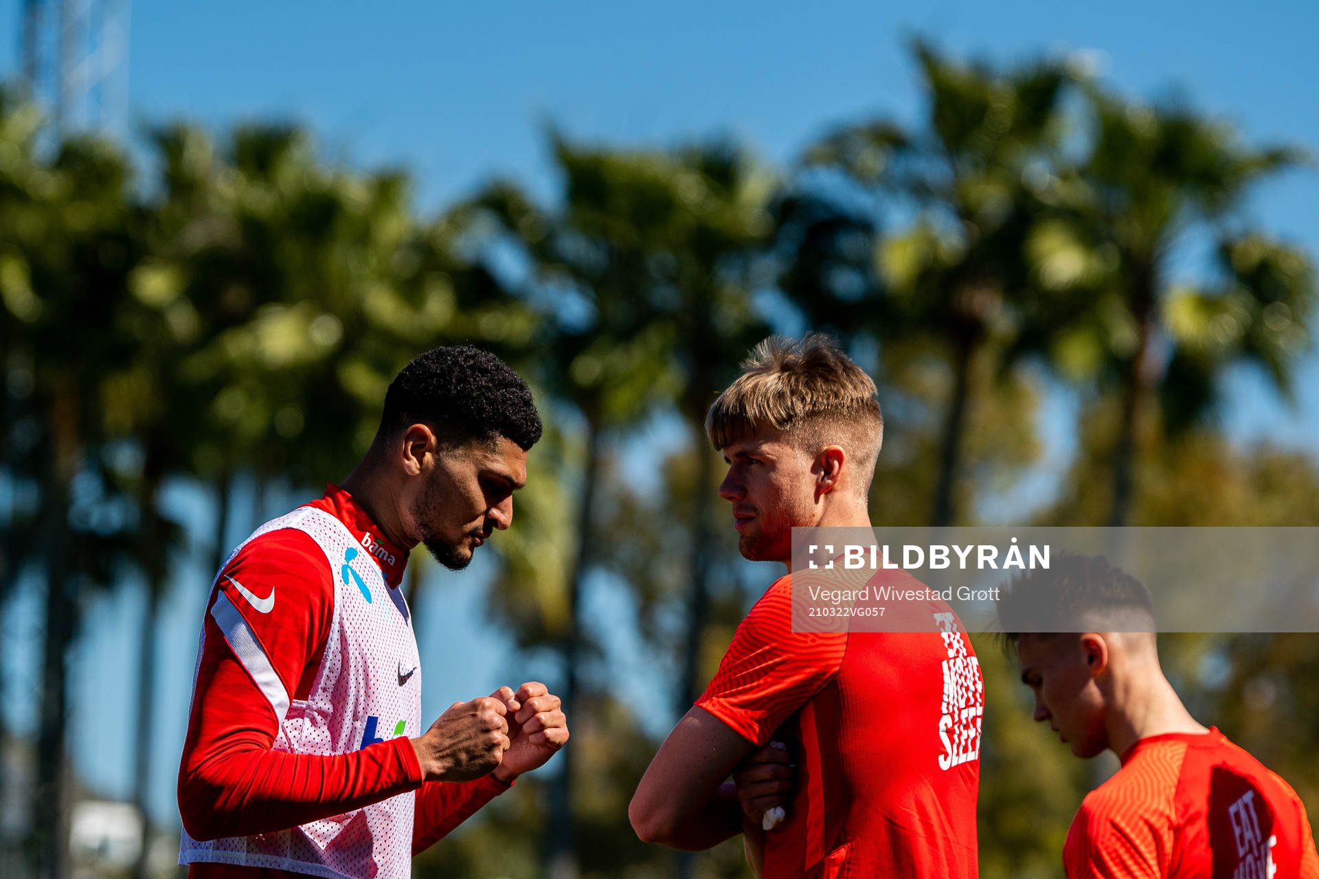Bjørn Maars Johnsen and Kristoffer Ajer of the Norwegian