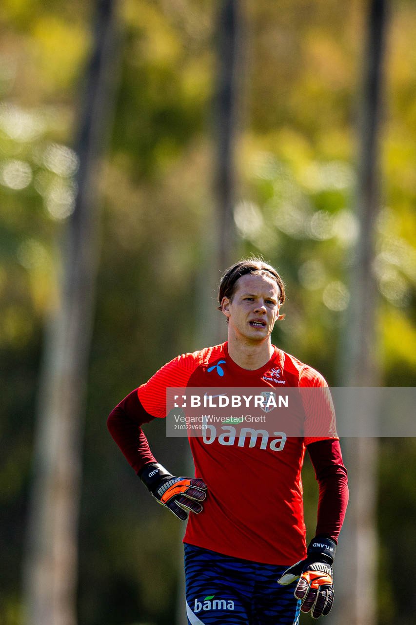 Goalkeeper Ørjan Håskjold Nyland of the Norwegian