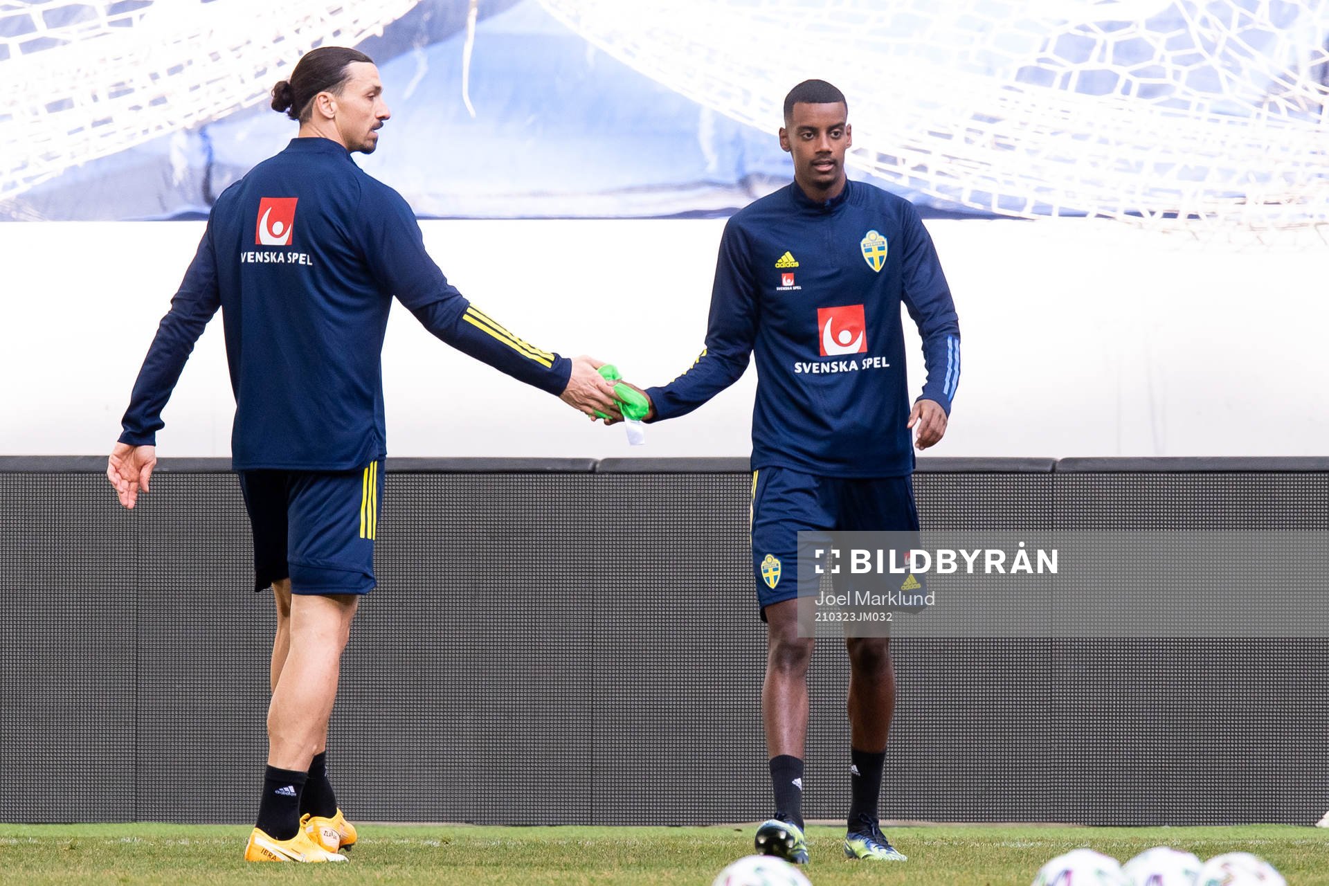 Zlatan Ibrahimovic and Alexander Isak of the Swedish