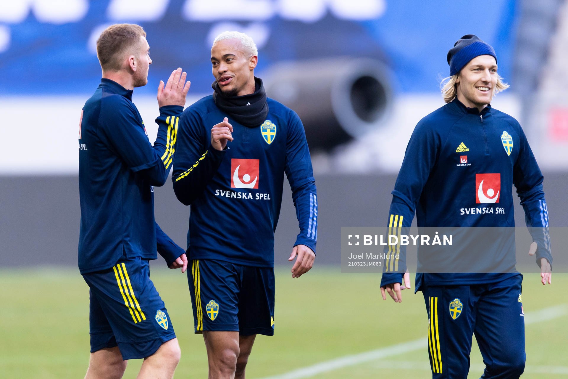 Dejan Kulusevski, Robin Quaison and Emil Forsberg of the