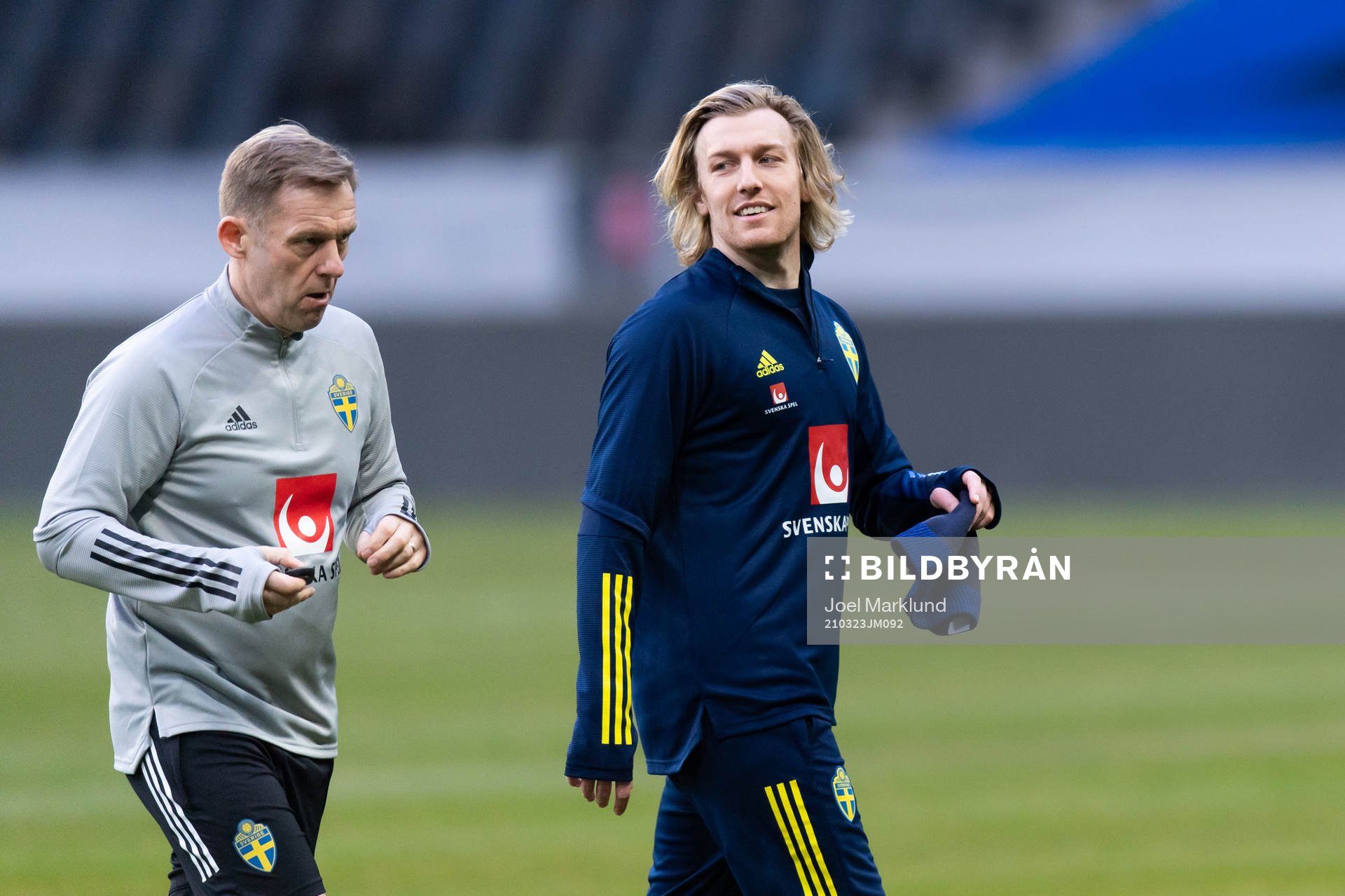 Performance manager Paul Balsom and Emil Forsberg of the