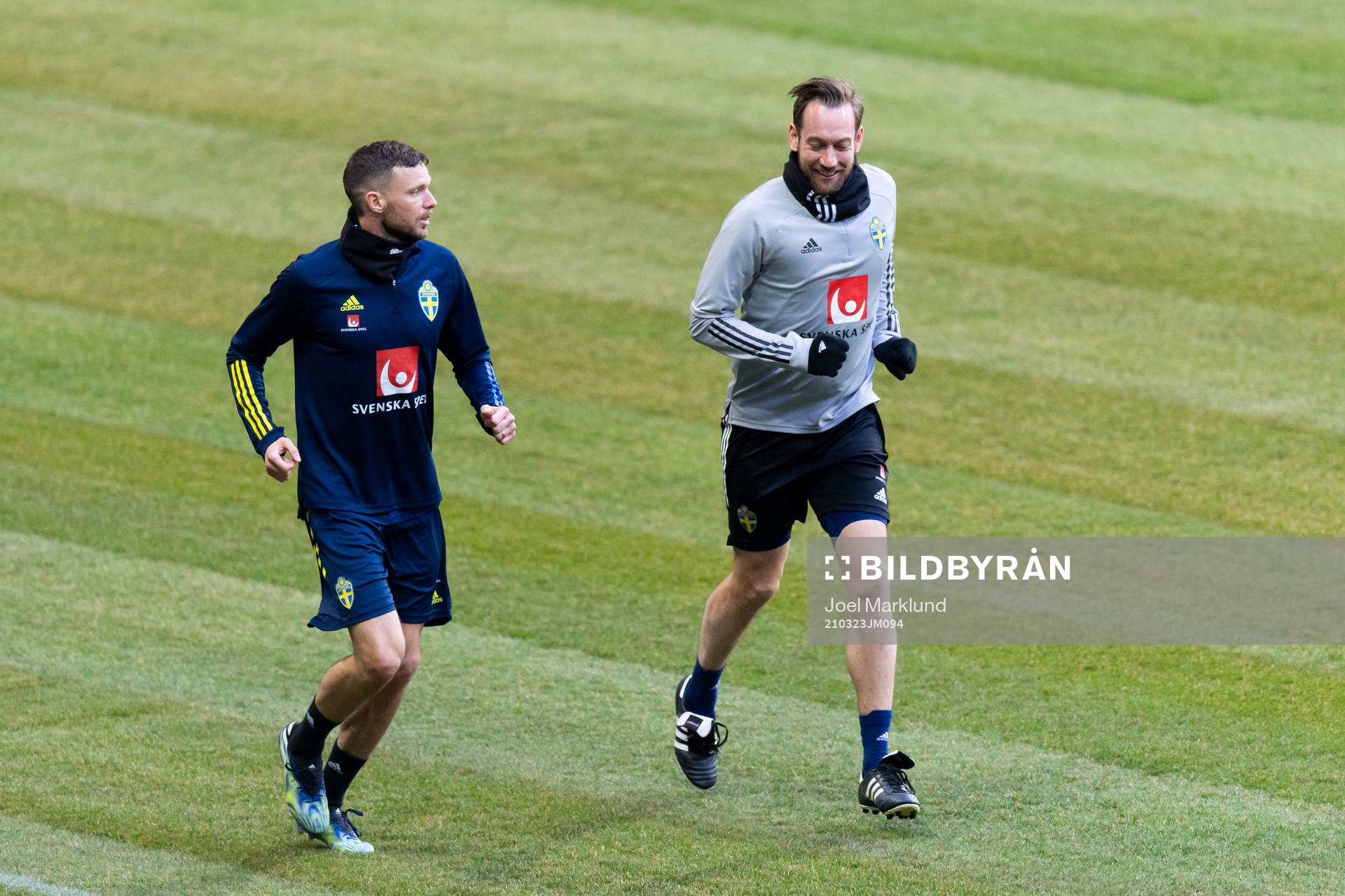 Marcus Berg and physiotherapist Christian Andersson of the