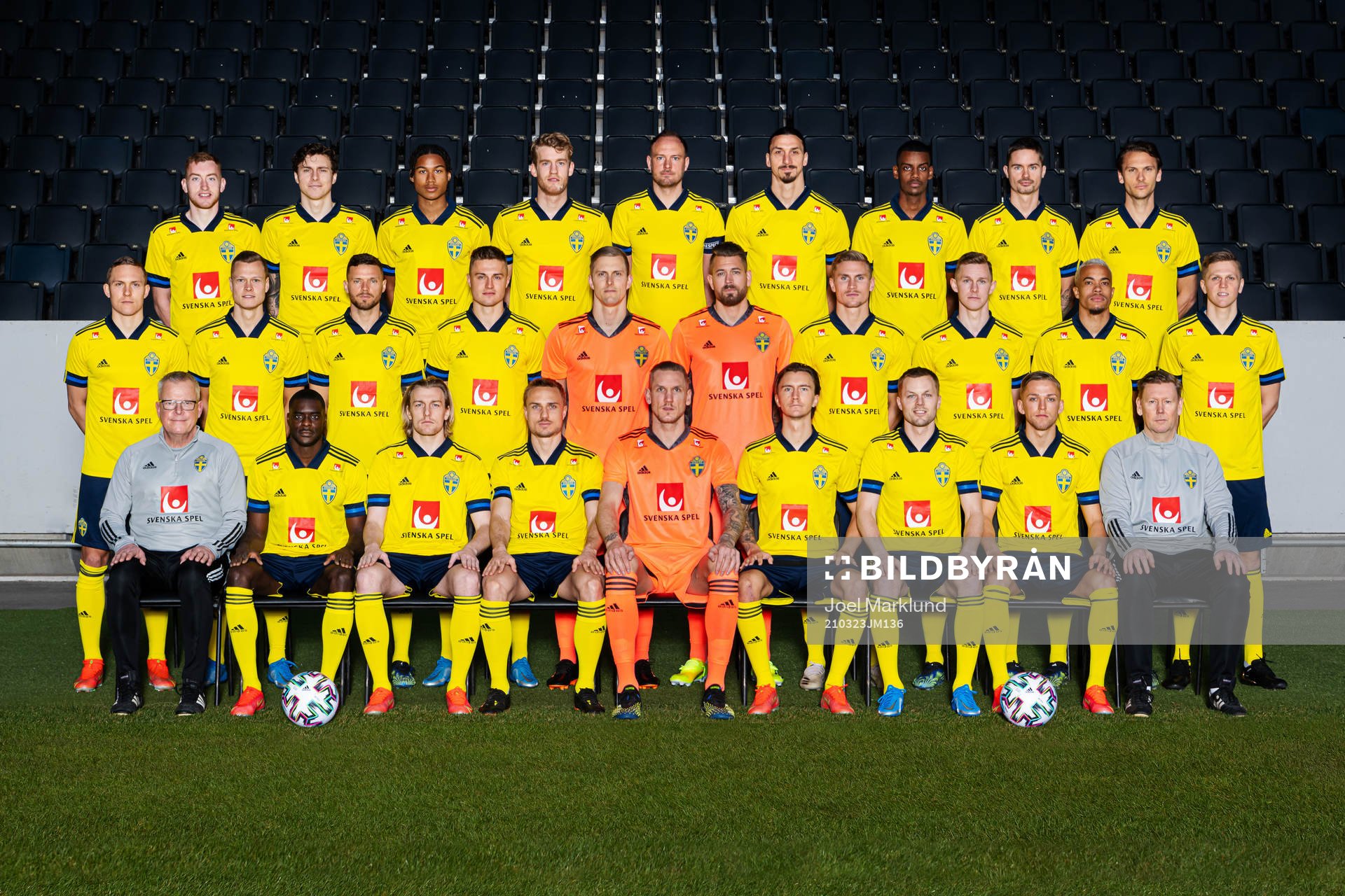 Players and coaching staff of the Swedish national football