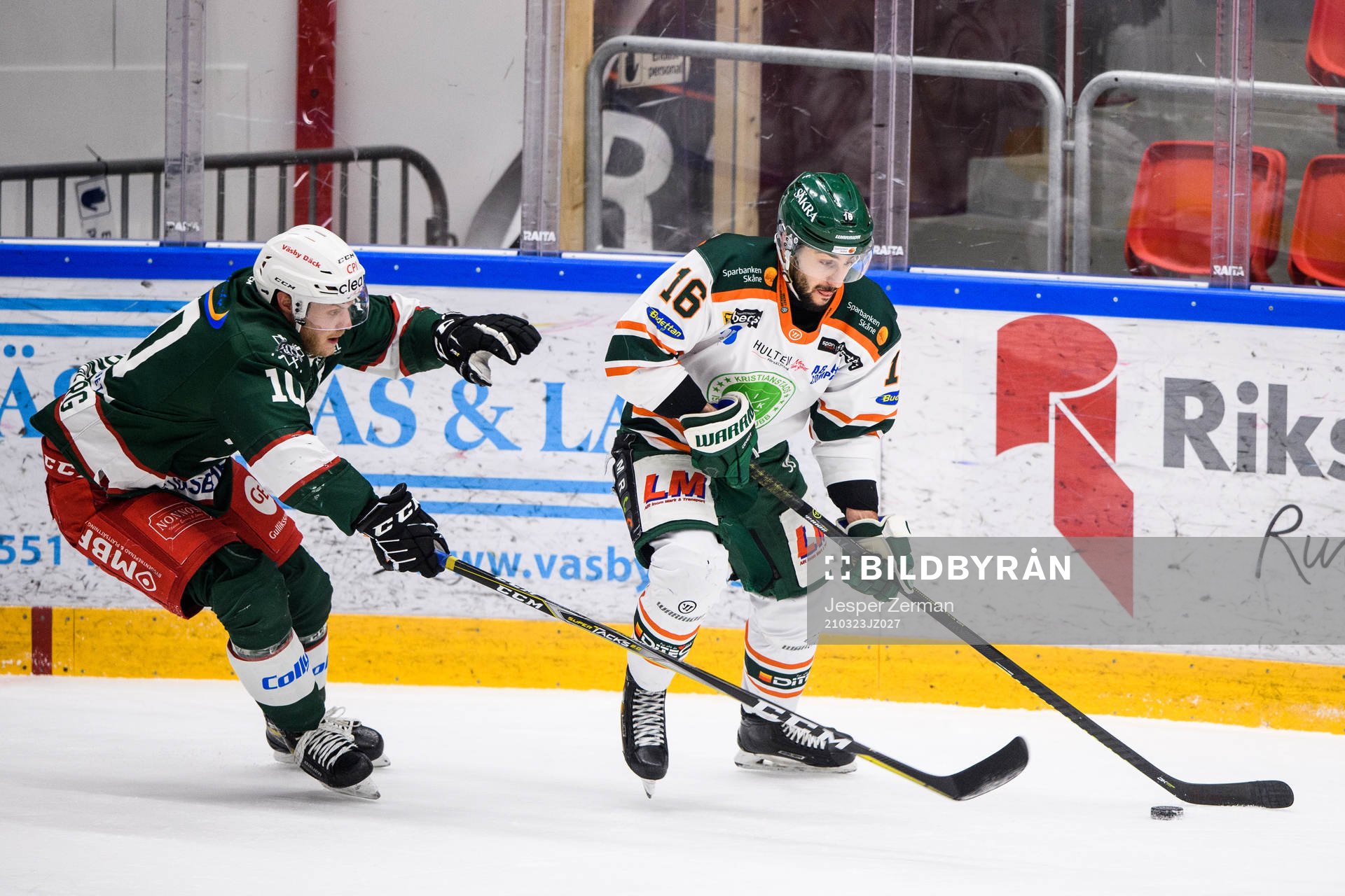 Väsbys Jacob Spångberg och Kristianstads David Levin