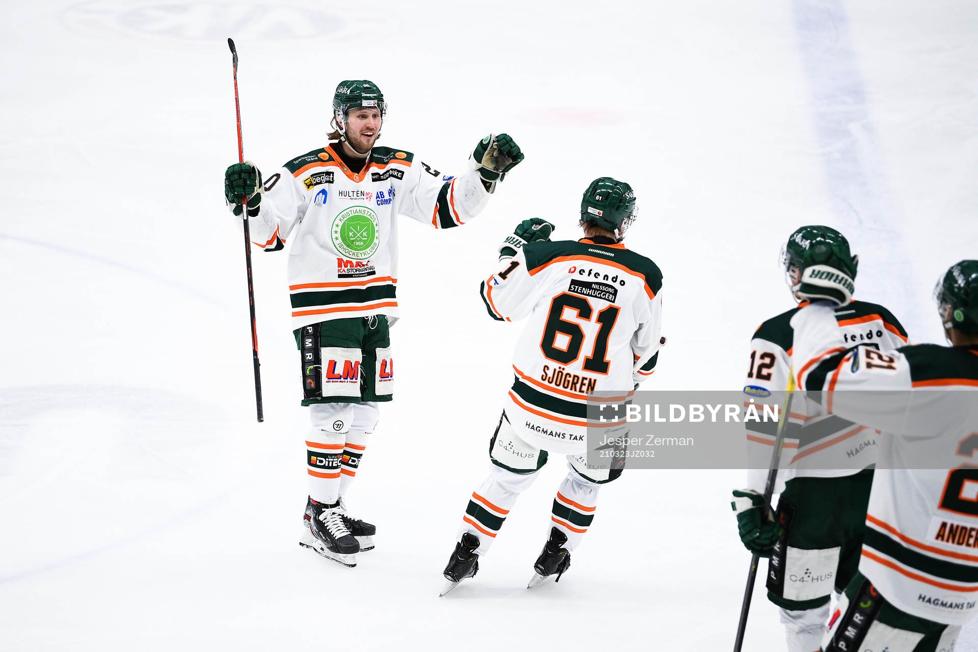 Kristianstads Erik Flood och Malte Sjögren jublar