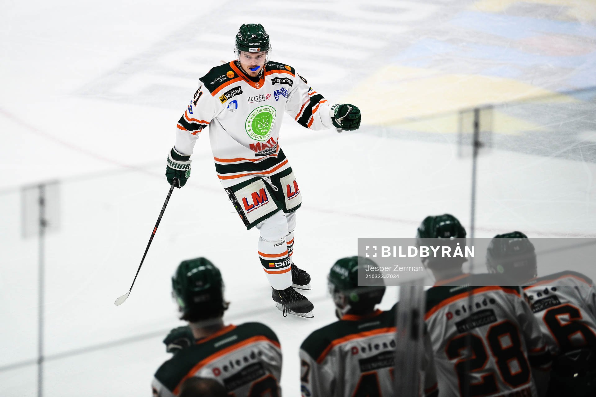 Kristianstads Malte Sjögren jublar