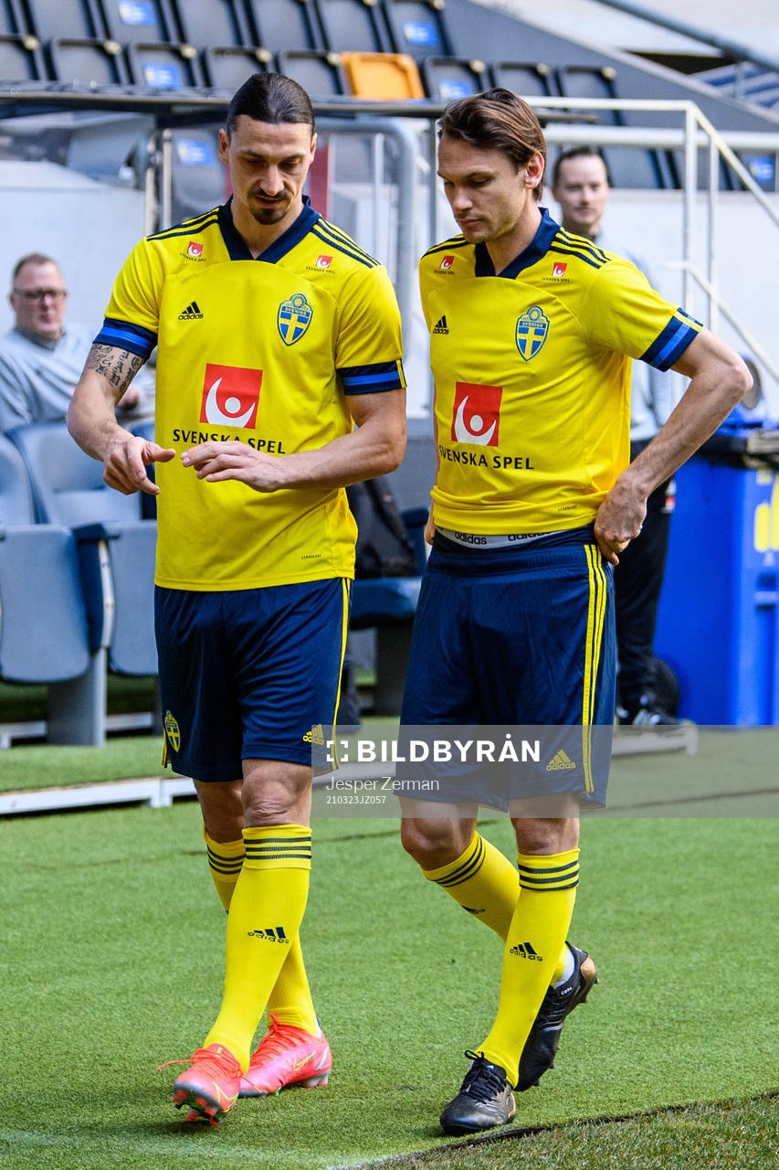Zlatan Ibrahimovic and Albin Ekdal of the Swedish national