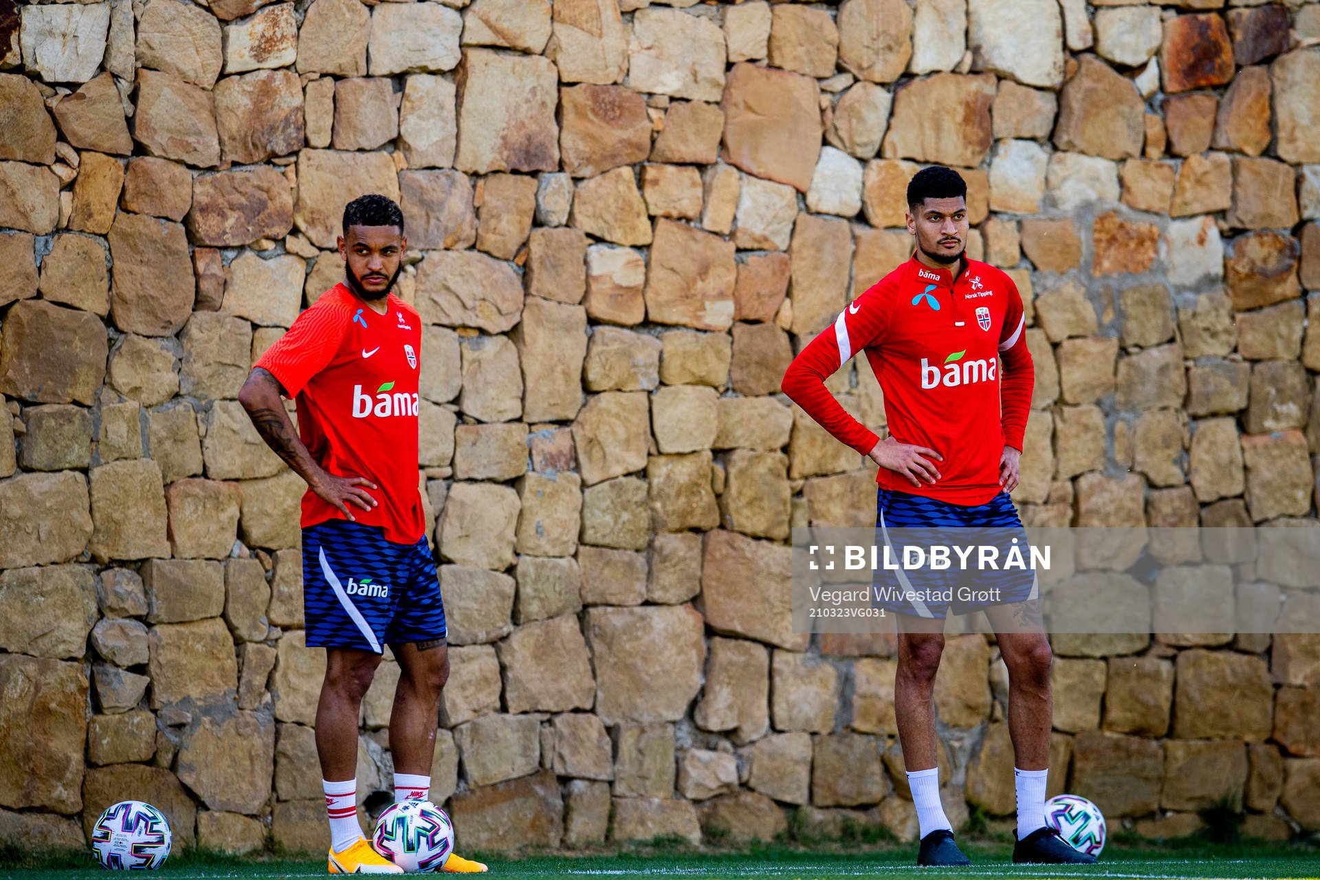 Joshua King and Bjørn Maars Johnsen of the Norwegian