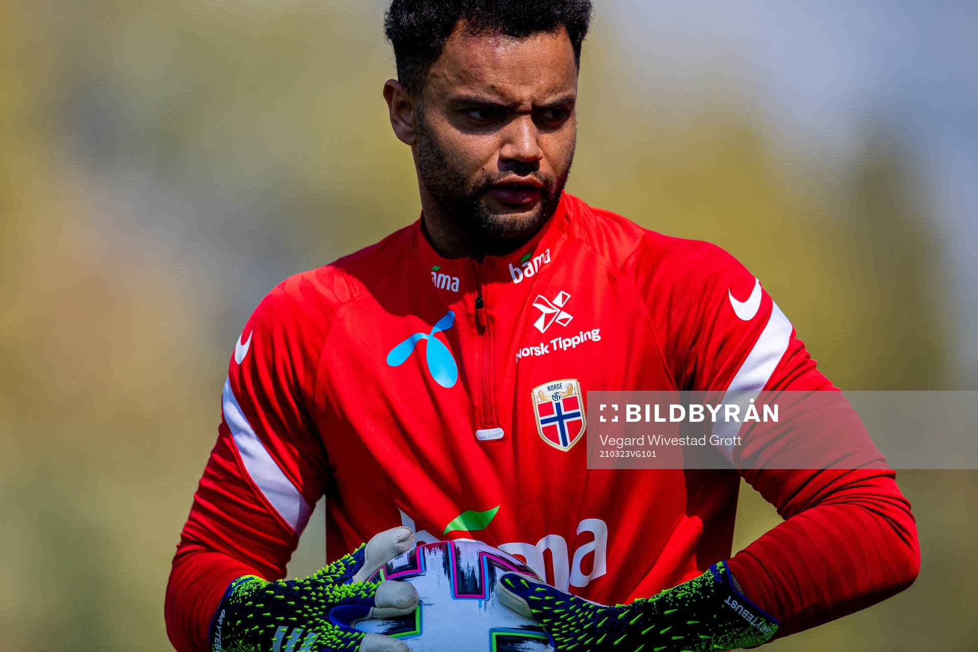 Goalkeeper Sten Grytebust of the Norwegian national