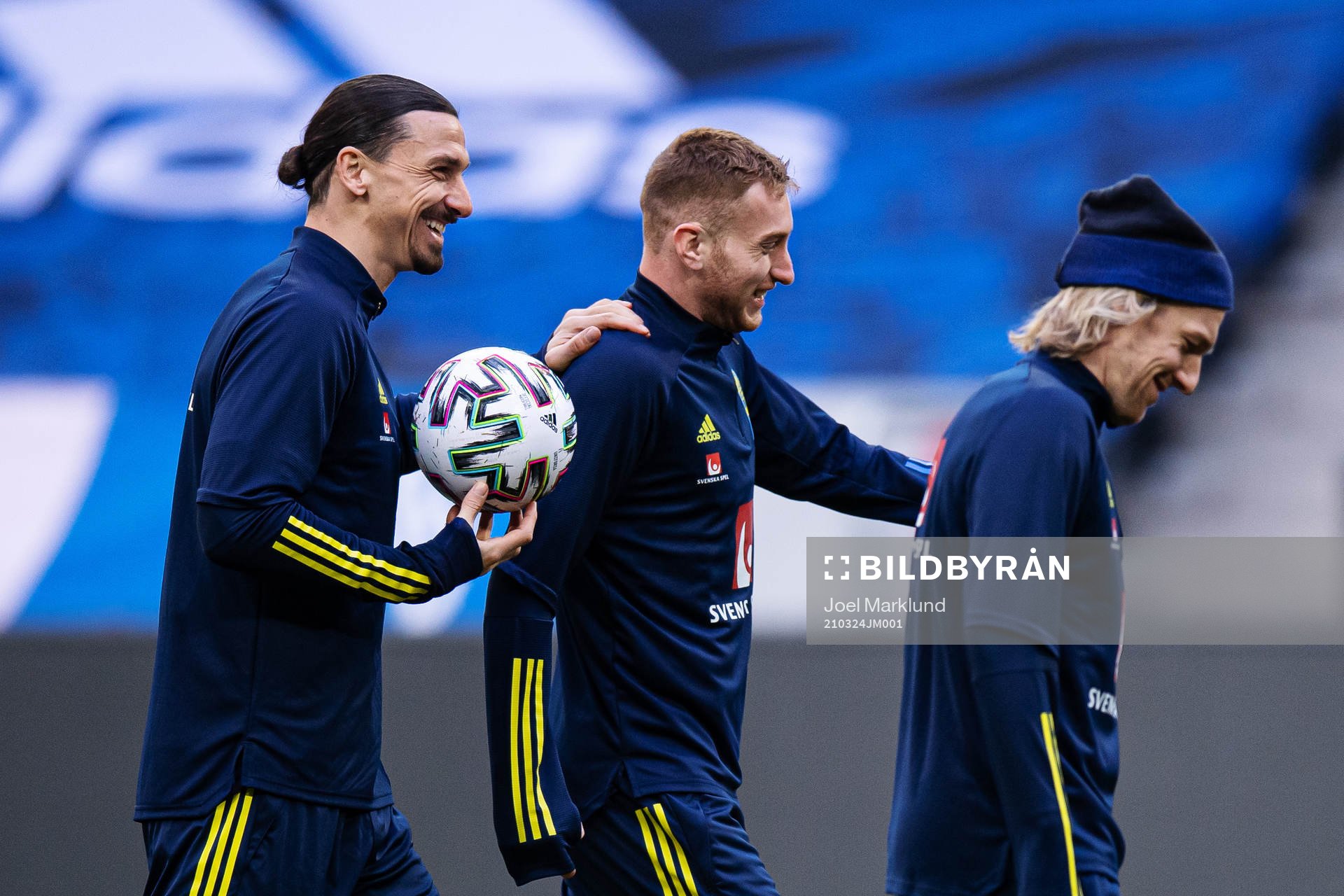 Zlatan Ibrahimovic, Dejan Kulusevski and Emil Forsberg of