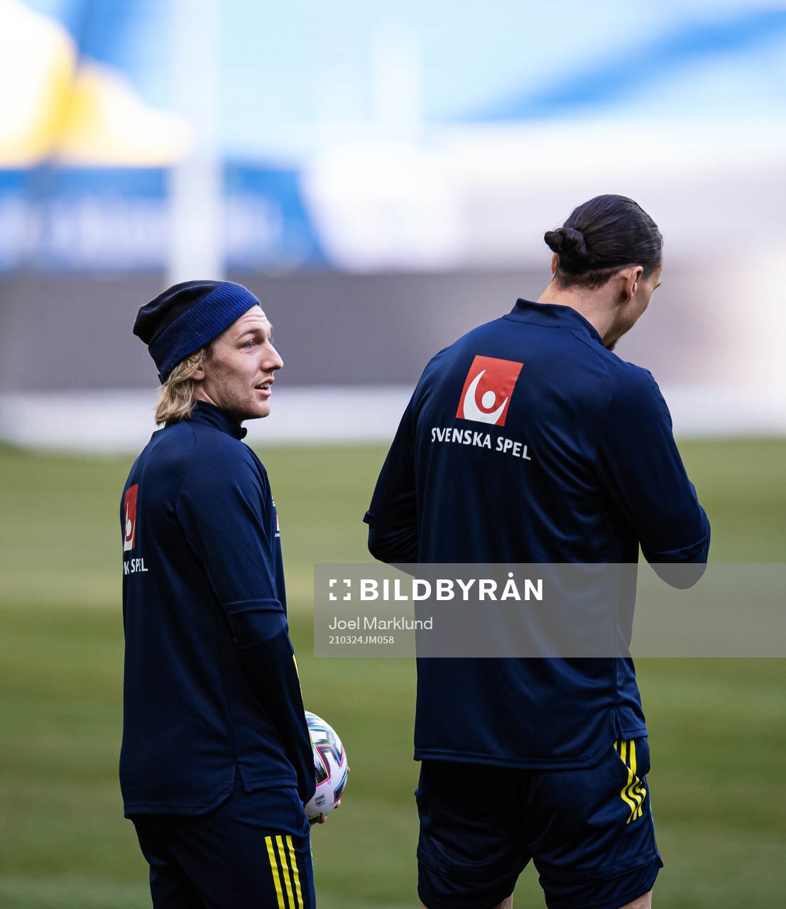 Emil Forsberg and Zlatan Ibrahimovic of the Swedish