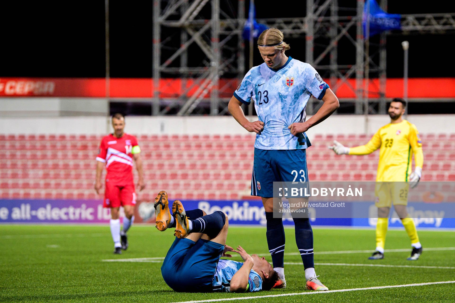 Martin Ødegaard and Erling Braut Haaland of Norway