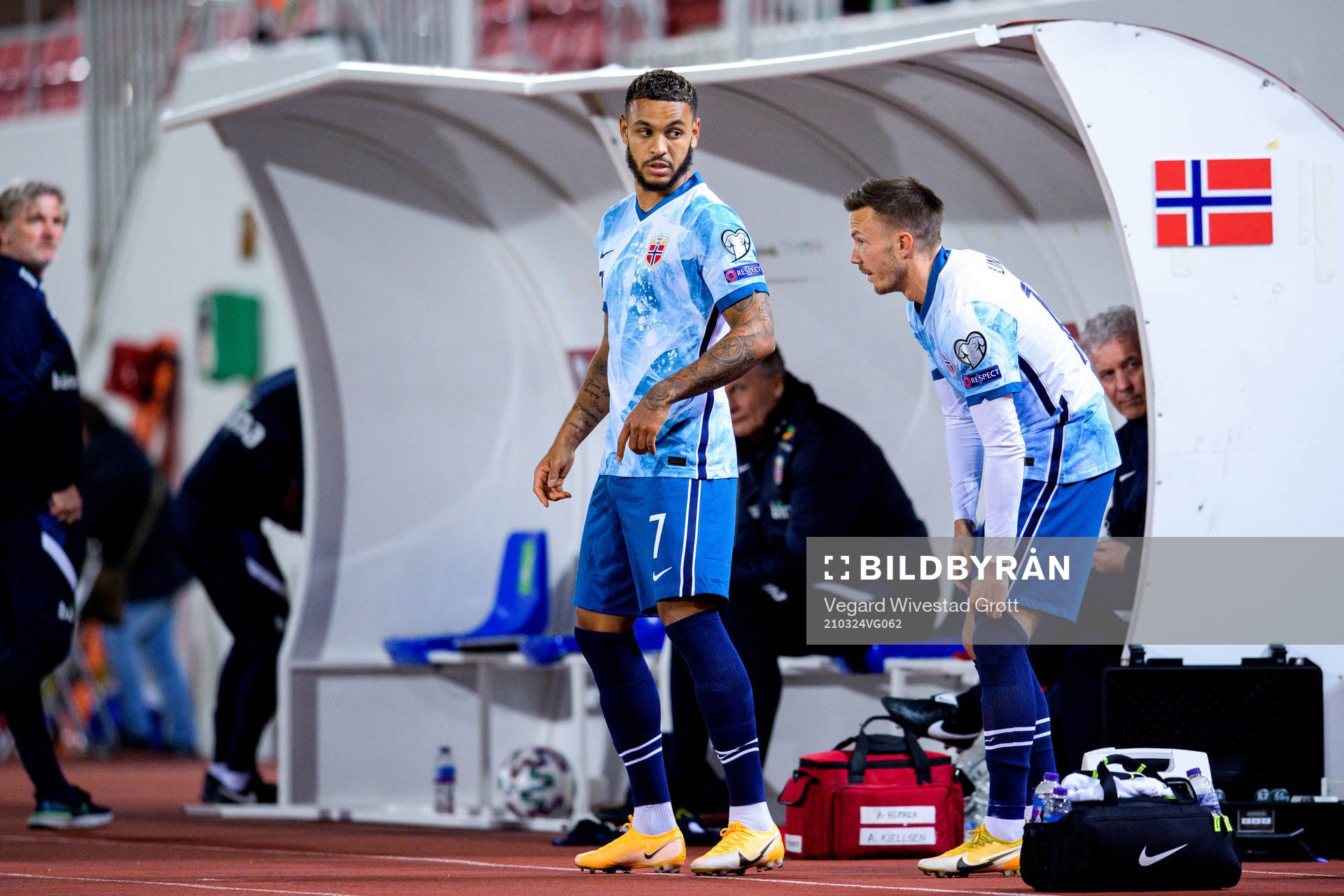 Joshua King and Martin Linnes of Norway